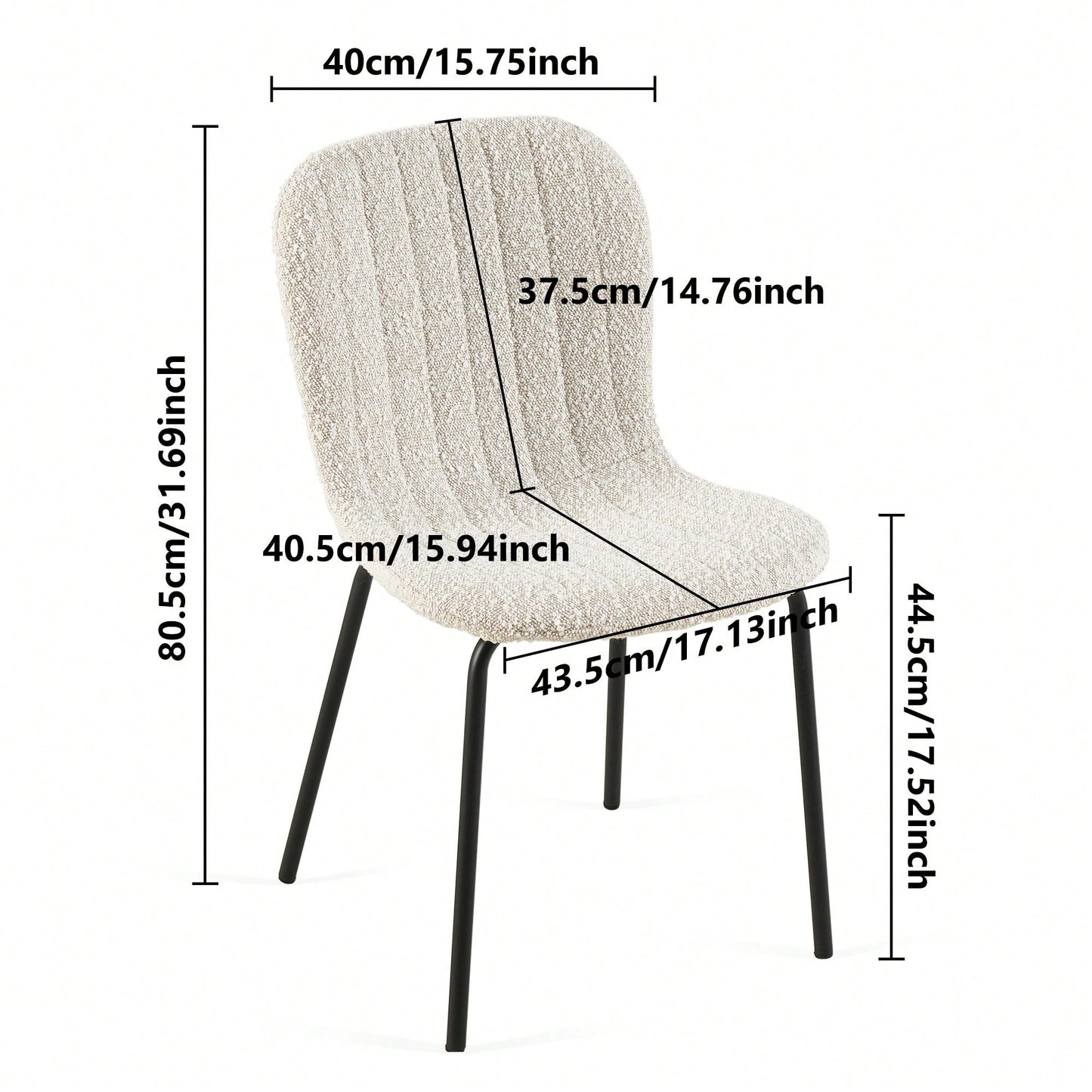 Set Of 4 Dark Grey Mid-Century Modern Faux Leather Dining Chairs For Kitchen And Dining Room