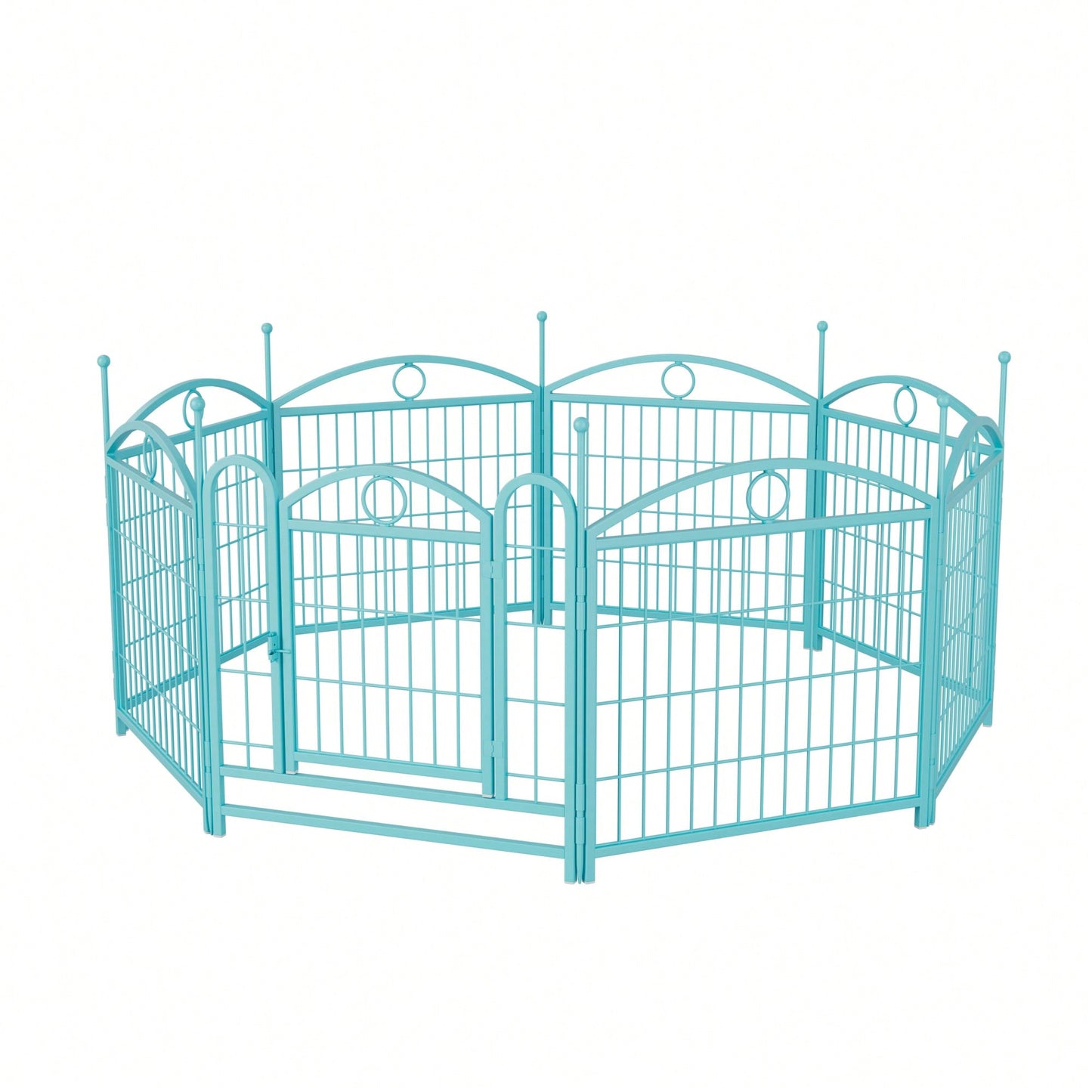 Indoor Outdoor 24 Inch 8 Panel Heavy Duty Metal Dog Playpen With Doors For Small Medium Large Dogs Foldable Pet Exercise Fence