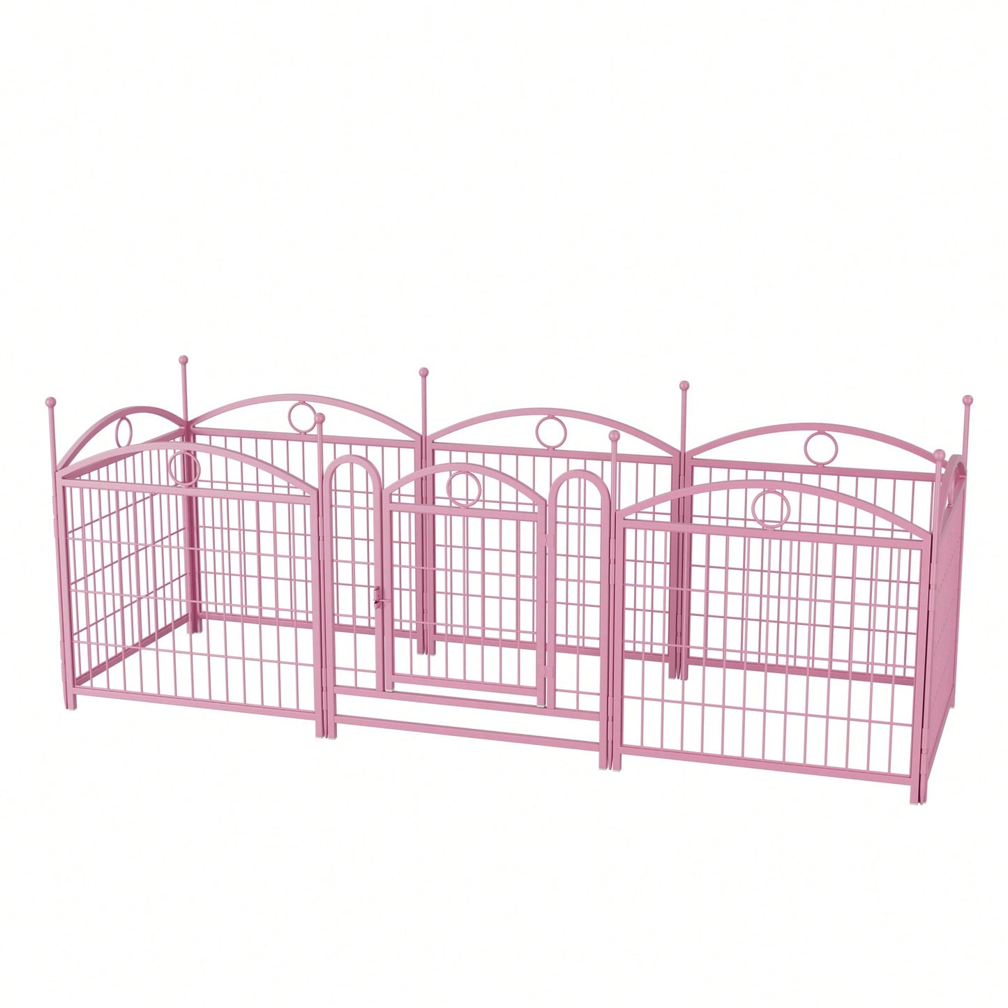 Indoor Outdoor 24 Inch 8 Panel Heavy Duty Metal Dog Playpen With Doors For Small Medium Large Dogs Foldable Pet Exercise Fence