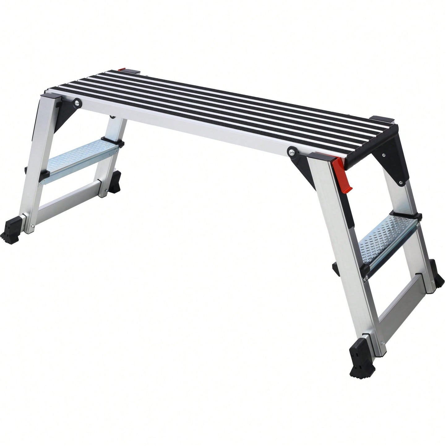 Heavy-Duty Aluminum Folding Work Bench And Stool Ladder With Non-Slip Surface 330lbs Capacity