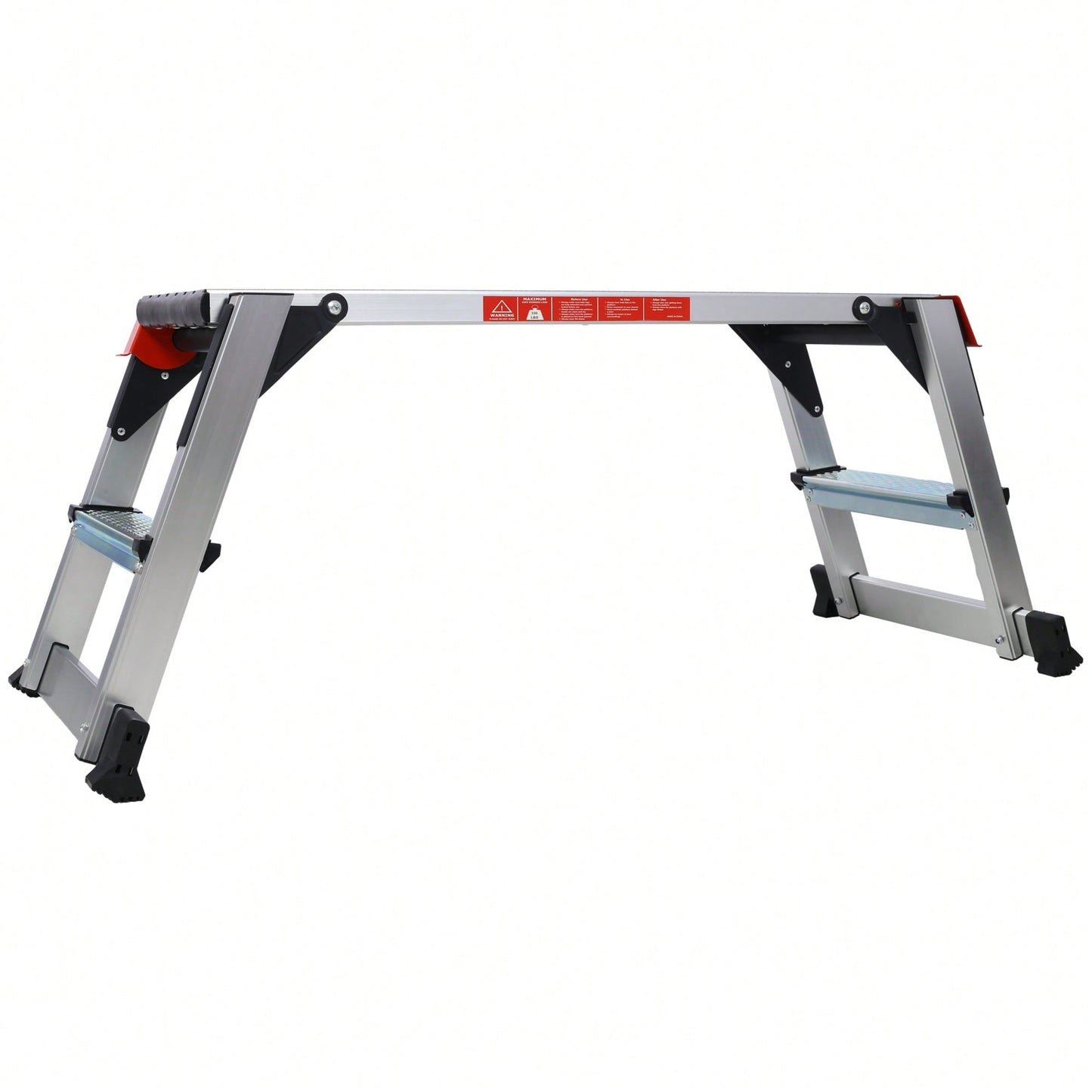 Heavy-Duty Aluminum Folding Work Bench And Stool Ladder With Non-Slip Surface 330lbs Capacity