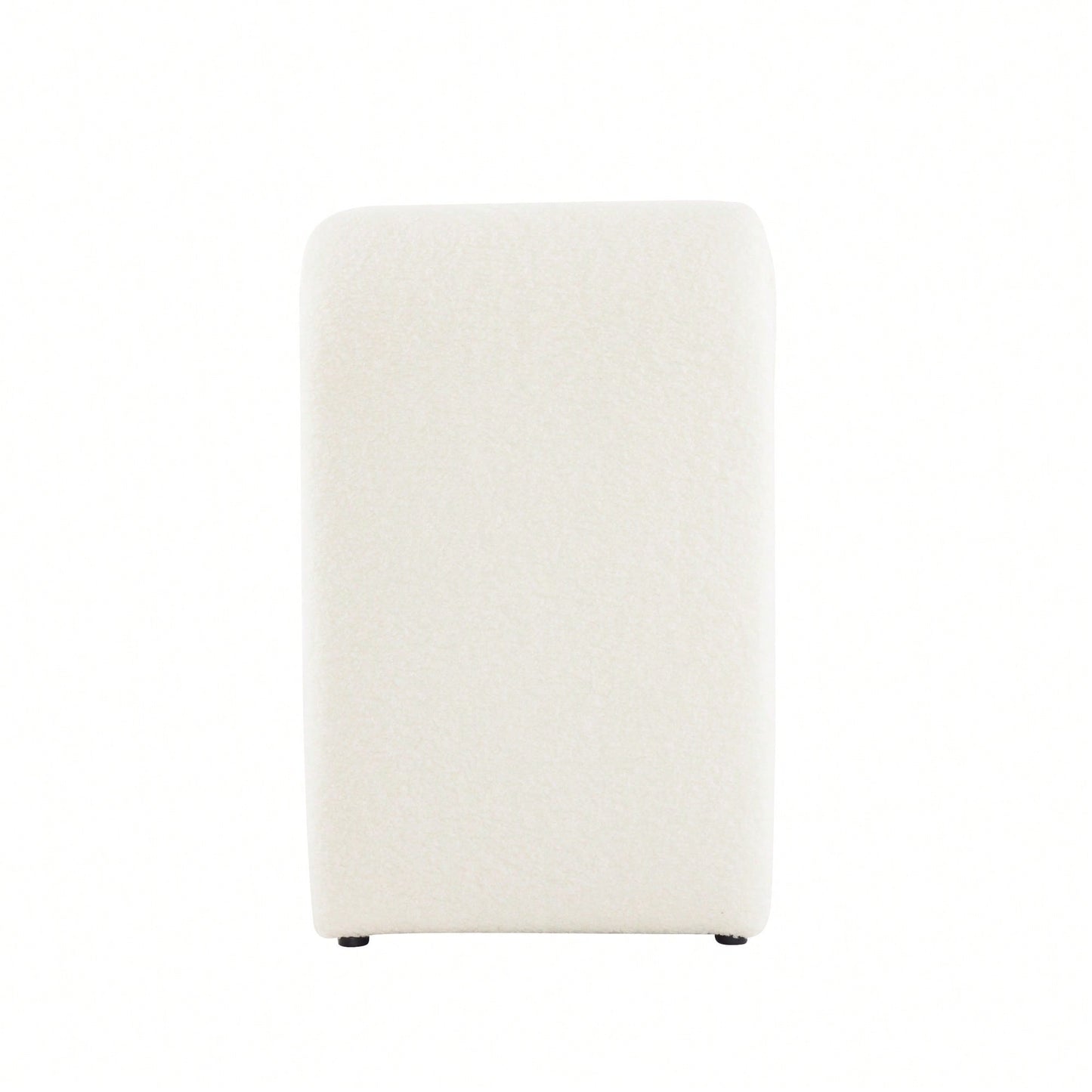 Set Of 2 Cream Boucle Stools For Kitchen Island Dining Chairs 24 Inch Height