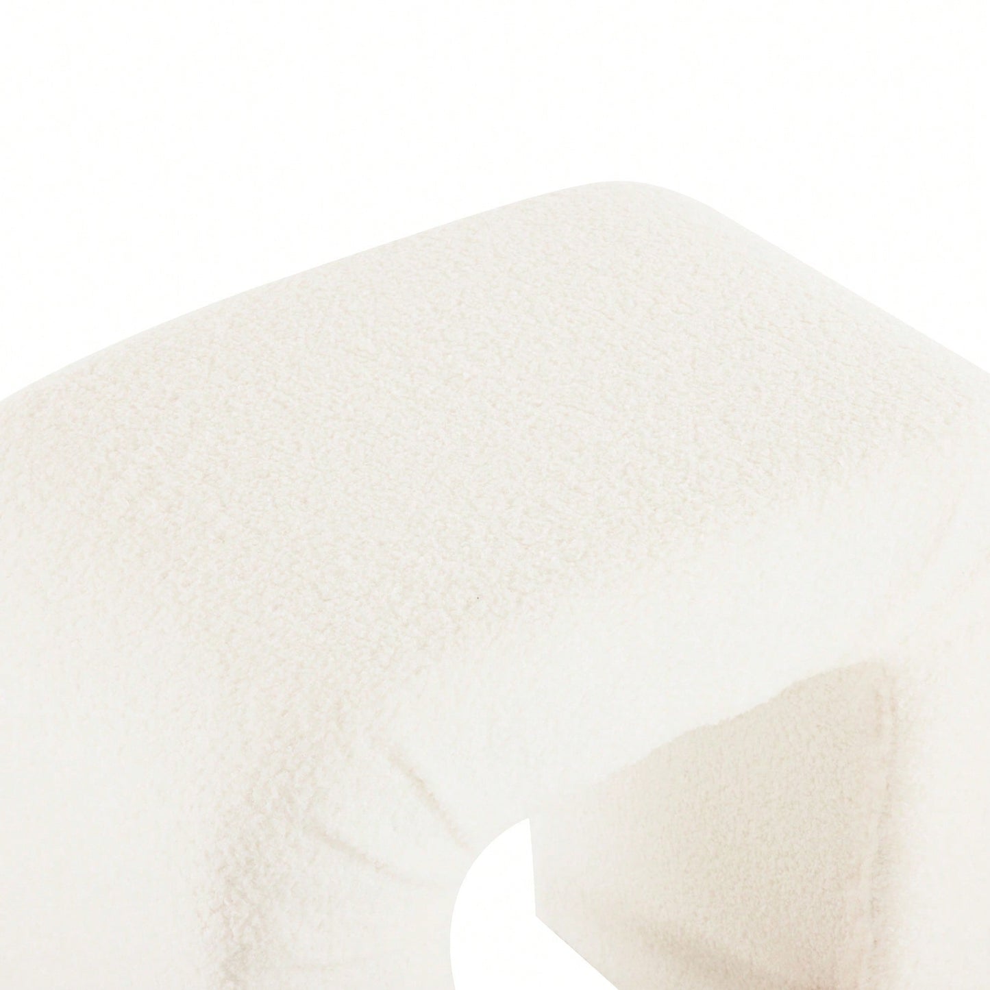 Set Of 2 Cream Boucle Stools For Kitchen Island Dining Chairs 24 Inch Height
