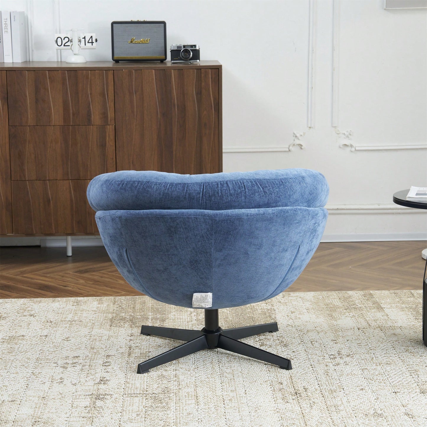 Chenille Upholstered 360° Swivel Accent Chair With Removable Cushion For Living Room Bedroom Office Reading Corner In Brown
