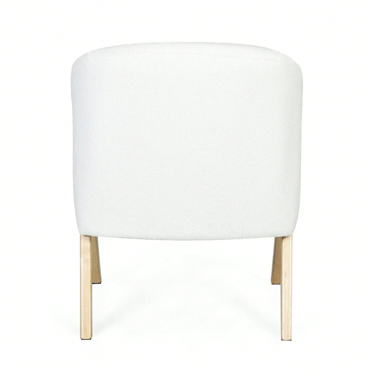 Minimalist White Upholstered Accent Chair With Solid Wood Frame For Living Room Bedroom Or Office
