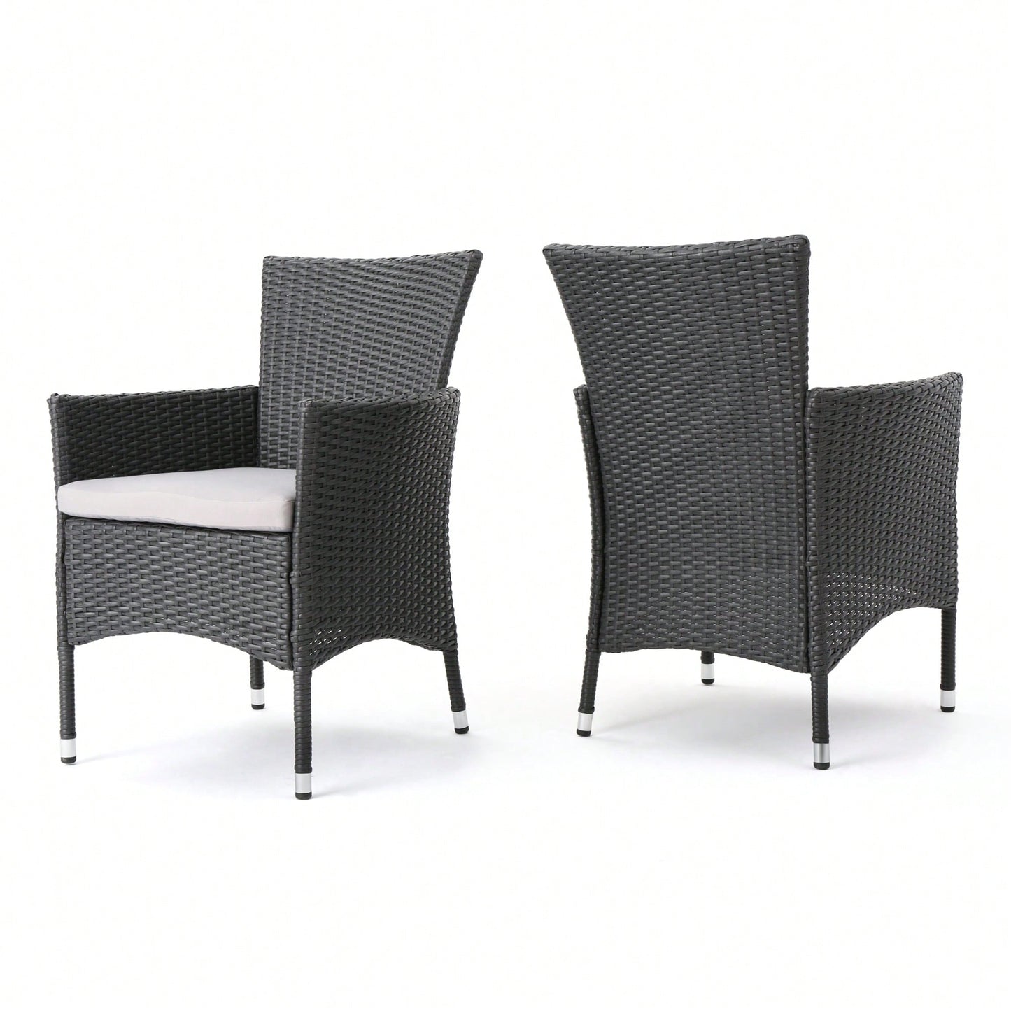 Set Of 2 Modern Dining Chairs Stylish Upholstered Seat With Wooden Legs For Home And Kitchen