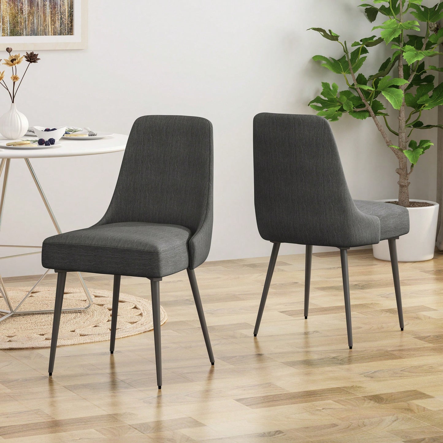 Elegant Set Of 2 Modern Dining Chairs For Stylish Home Decor