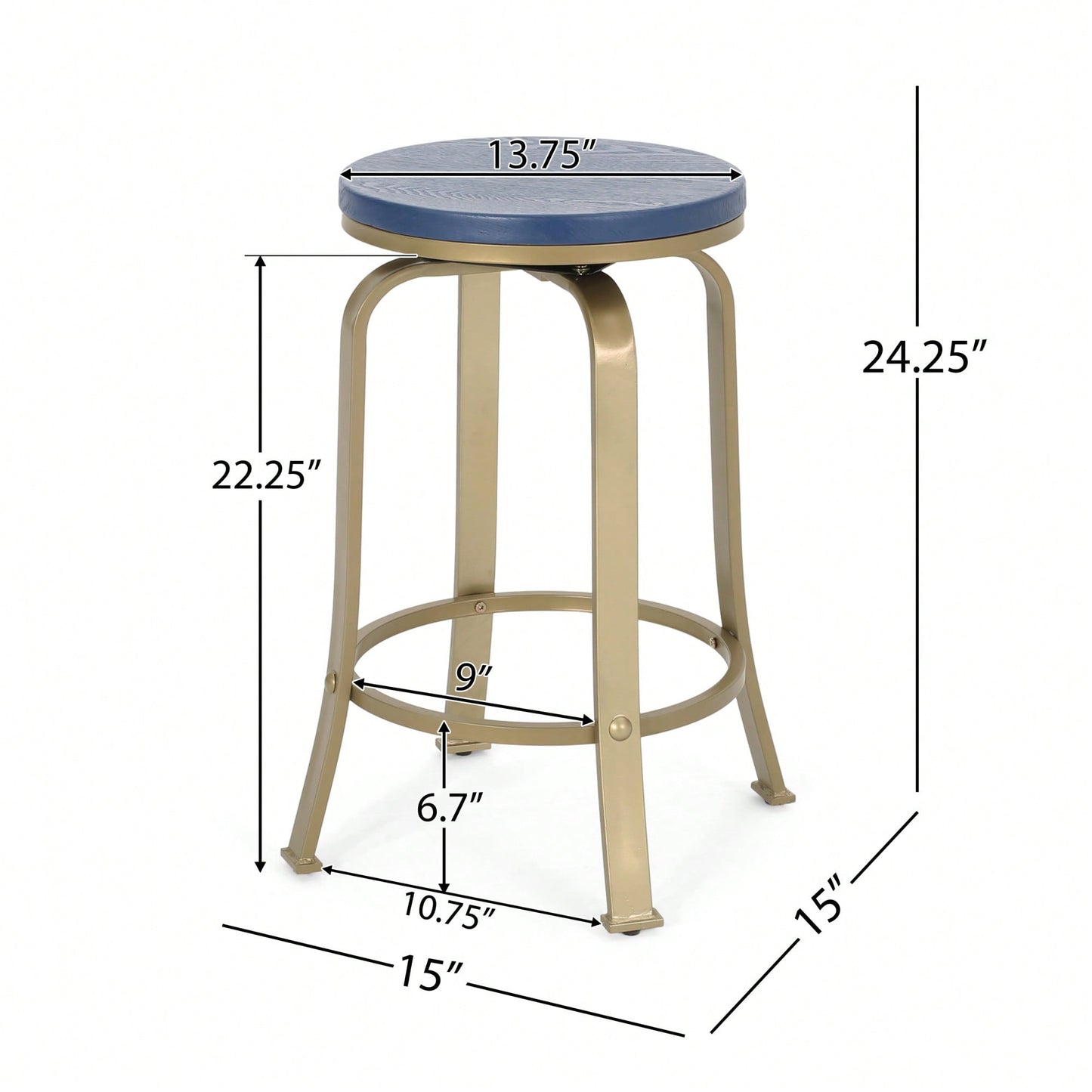 Set Of 2 Modern Counter Stools For Kitchen Island Or Bar Height Seating