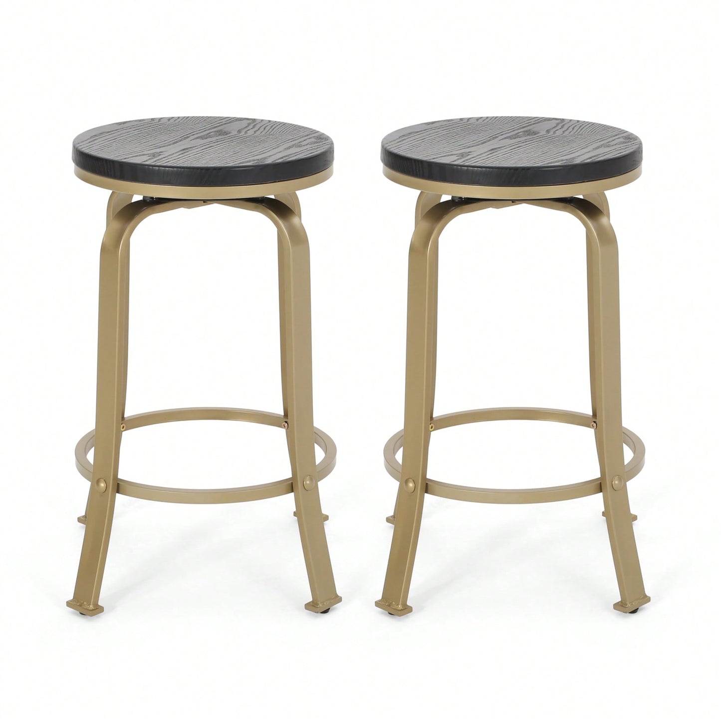Set Of 2 Modern Counter Stools For Kitchen Island Or Bar Height Seating