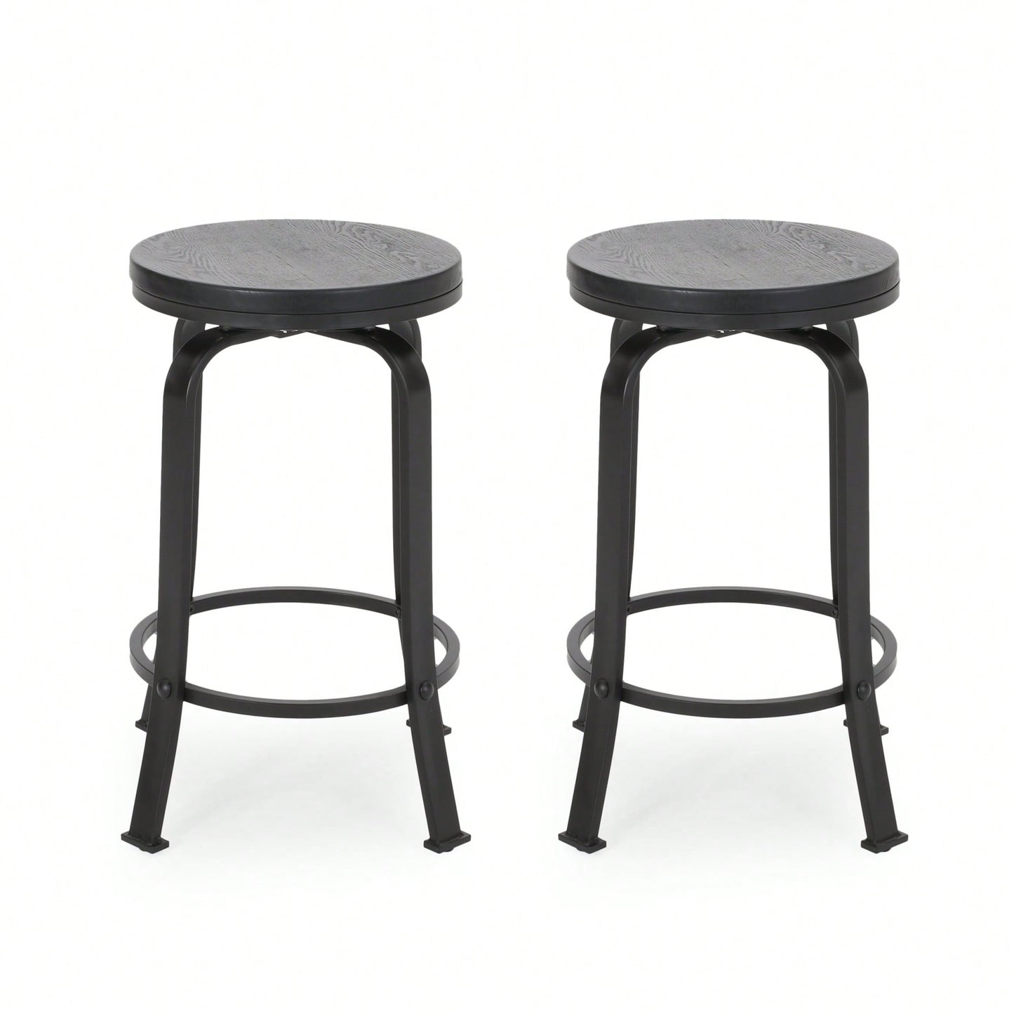 Set Of 2 Modern Counter Stools For Kitchen Island Or Bar Height Seating