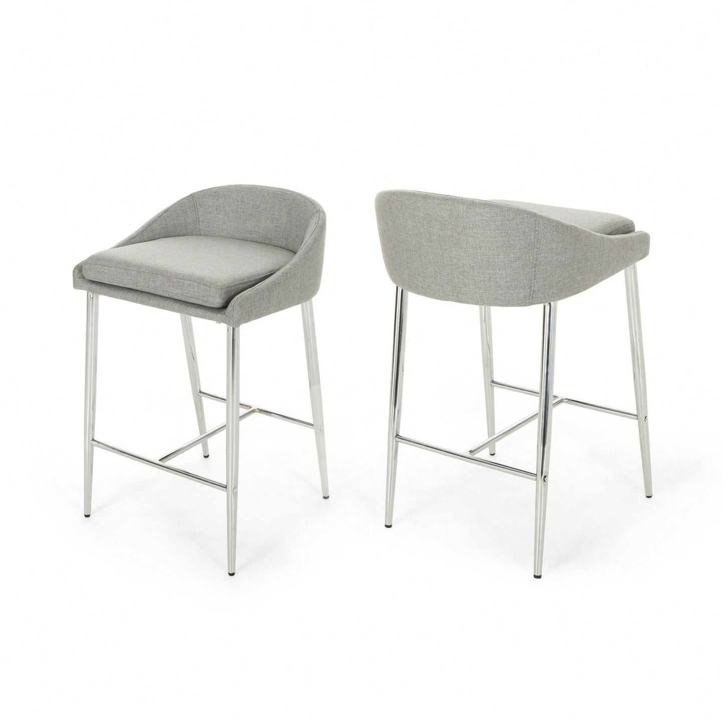 Set Of 2 Modern Counter Stools For Kitchen Island Or Bar Height Seating