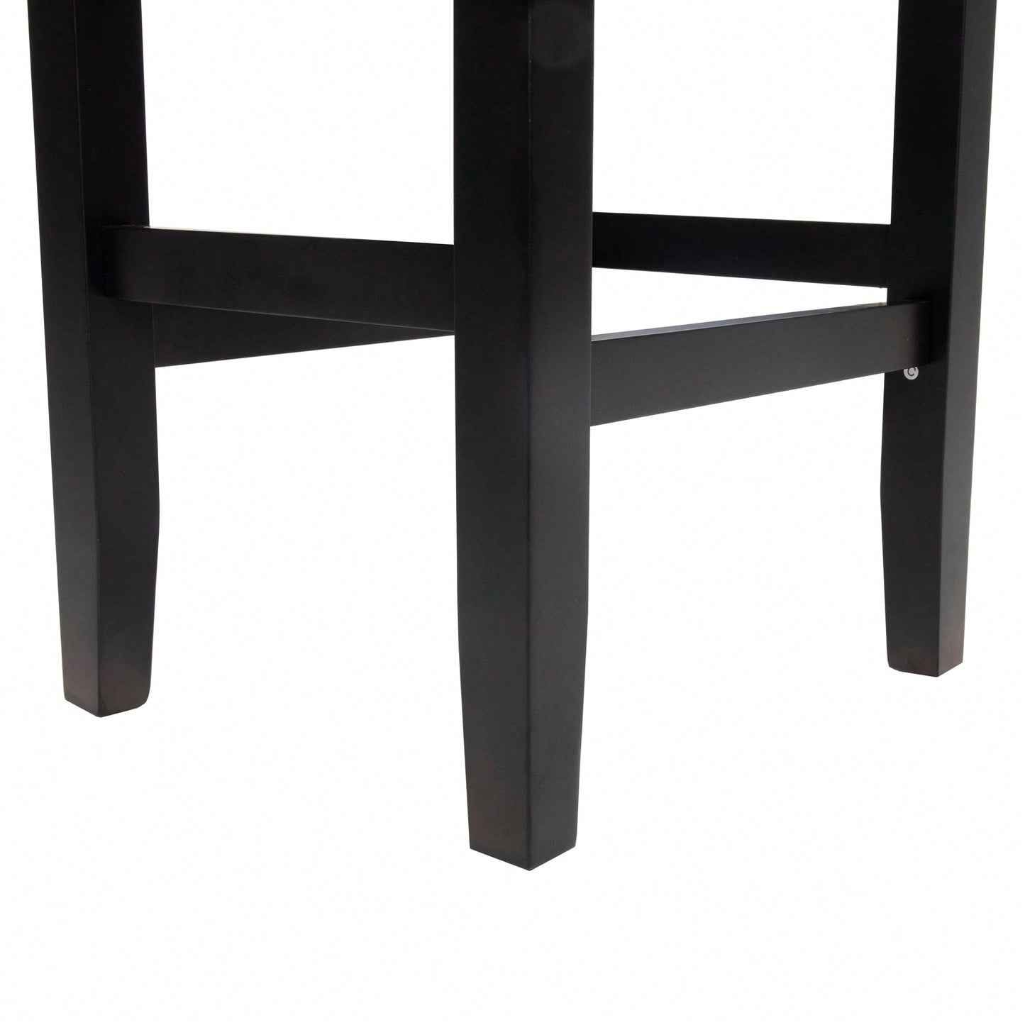 Set Of 2 26-Inch Backless Ivory Leather Counter Stools For Kitchen And Bar Seating