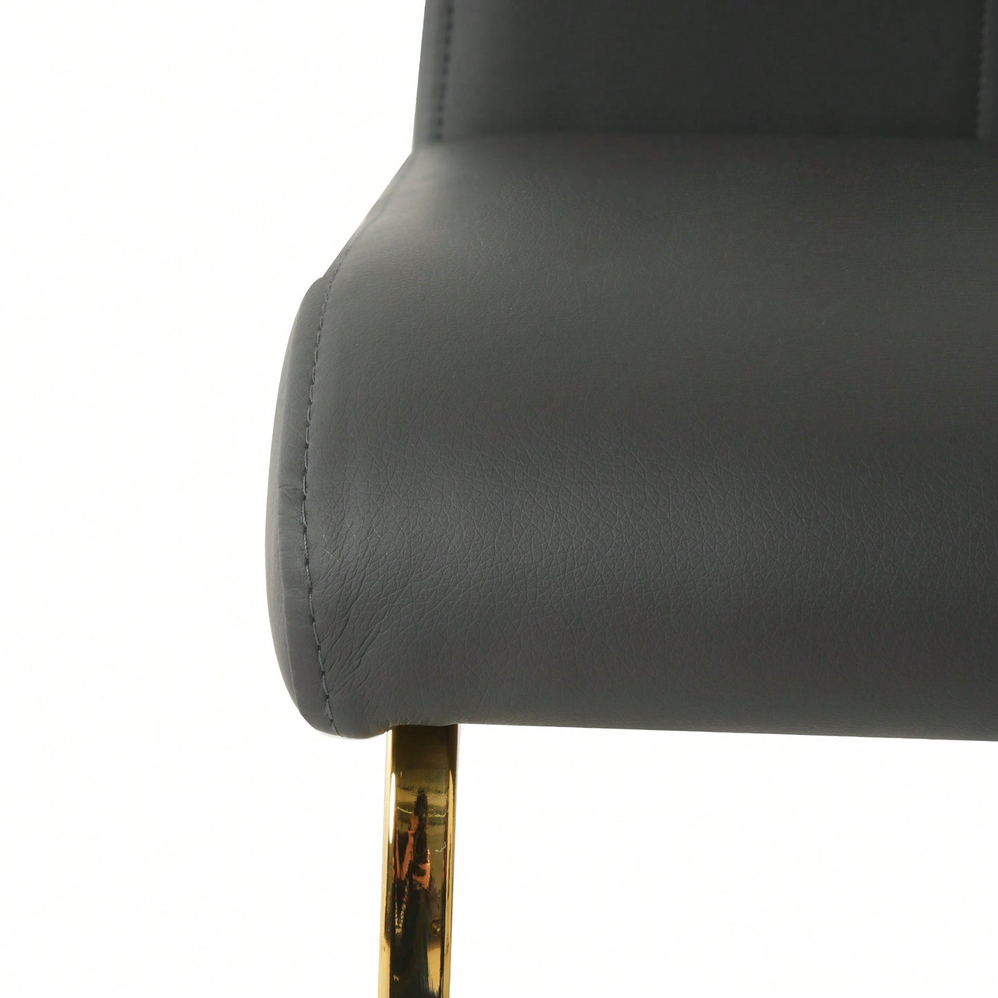 Elegant Charcoal Upholstered Dining Chair Set With Gold-Plated Metal Legs For Kitchen Living Room Bedroom