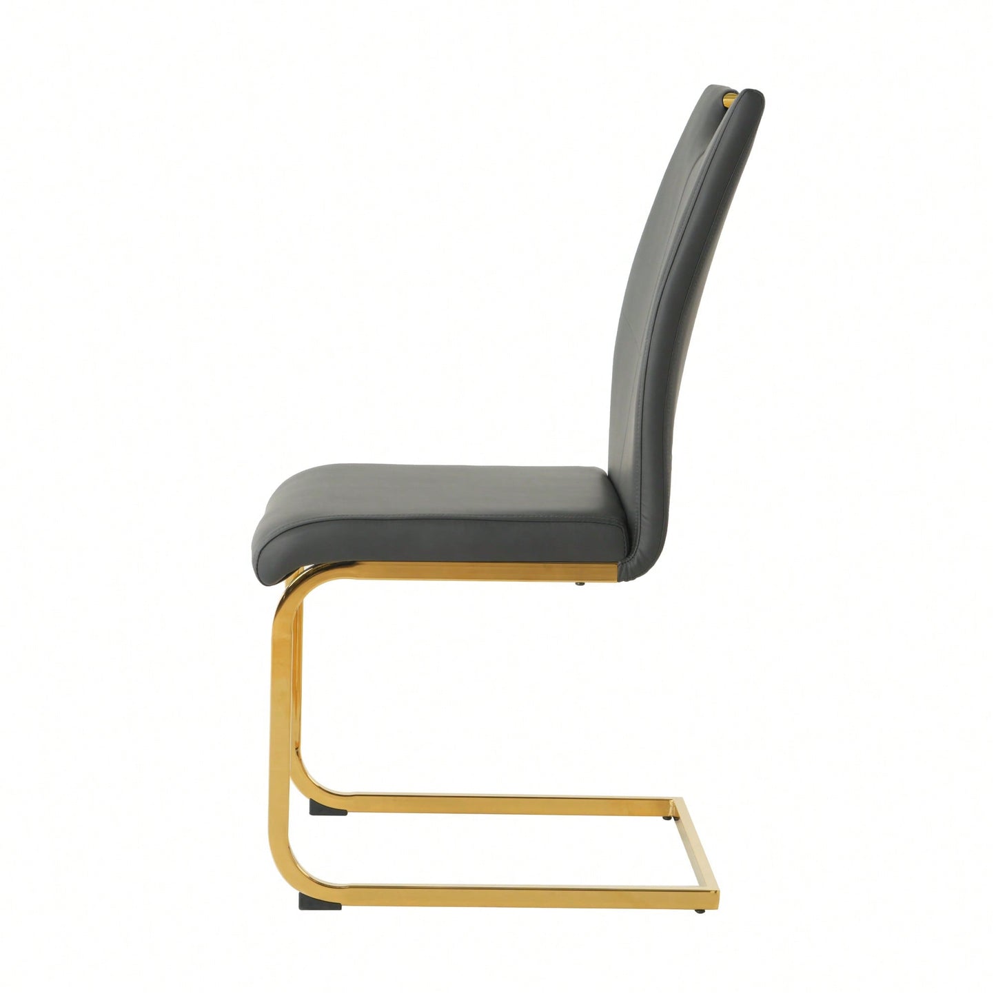Elegant Charcoal Upholstered Dining Chair Set With Gold-Plated Metal Legs For Kitchen Living Room Bedroom