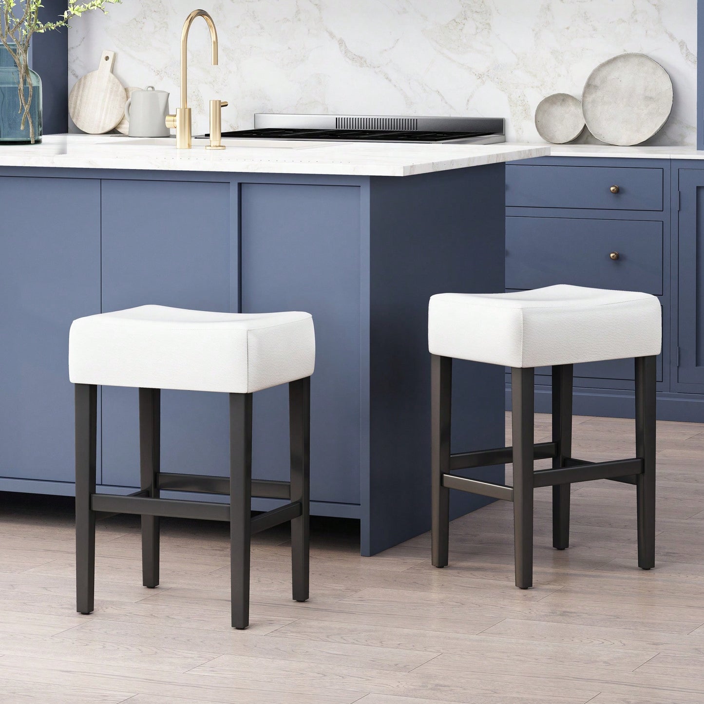 Set Of 2 Backless Counter Stools For Modern Kitchen And Dining Spaces