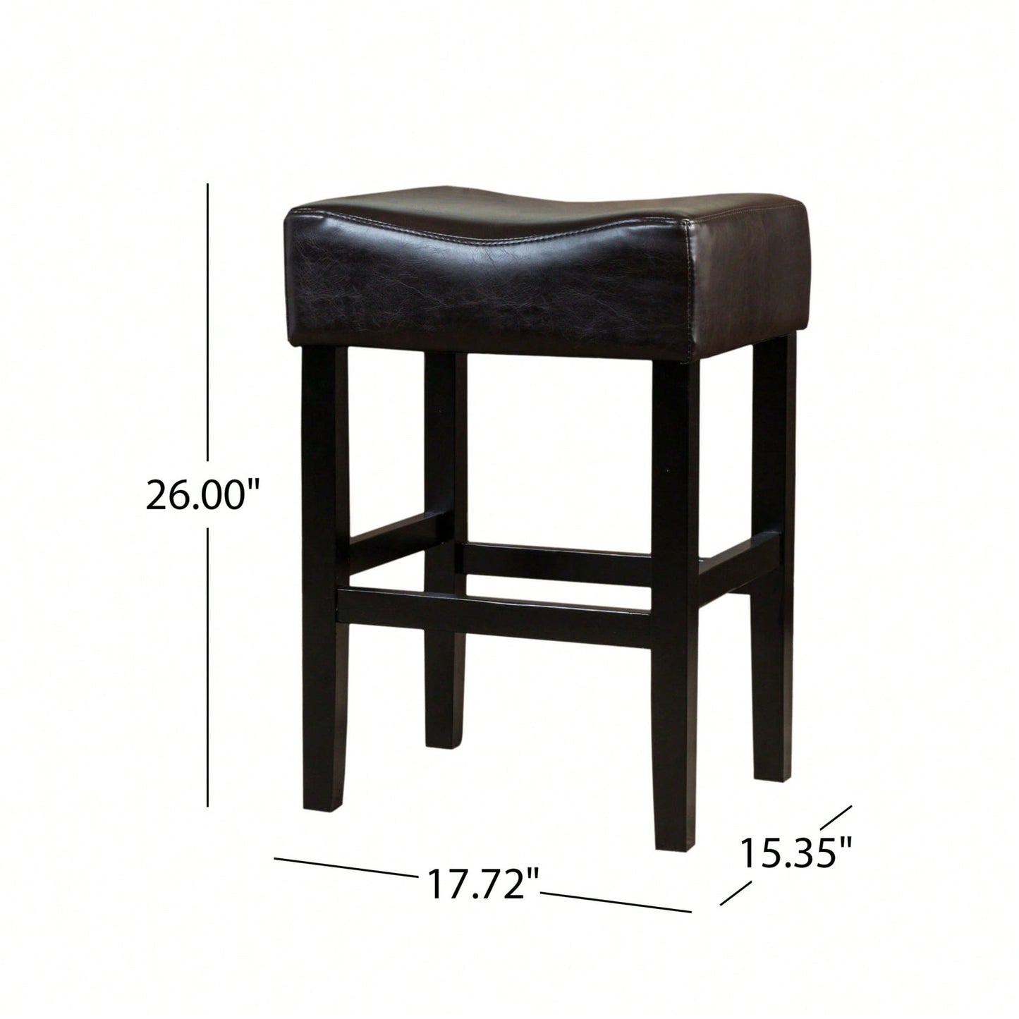 Set Of 2 Backless 26 Inch Counter Stools In Brown For Kitchen Or Bar Seating