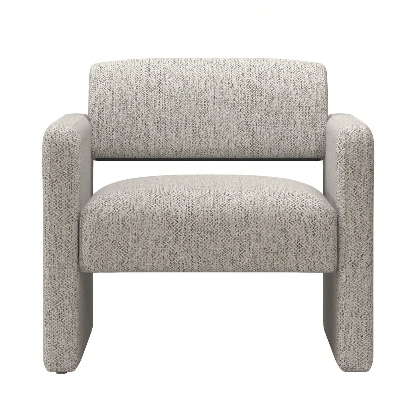 Comfortable Upholstered Beige Single Sofa Chair With Armrests For Dining Room Bedroom Living Room Reception