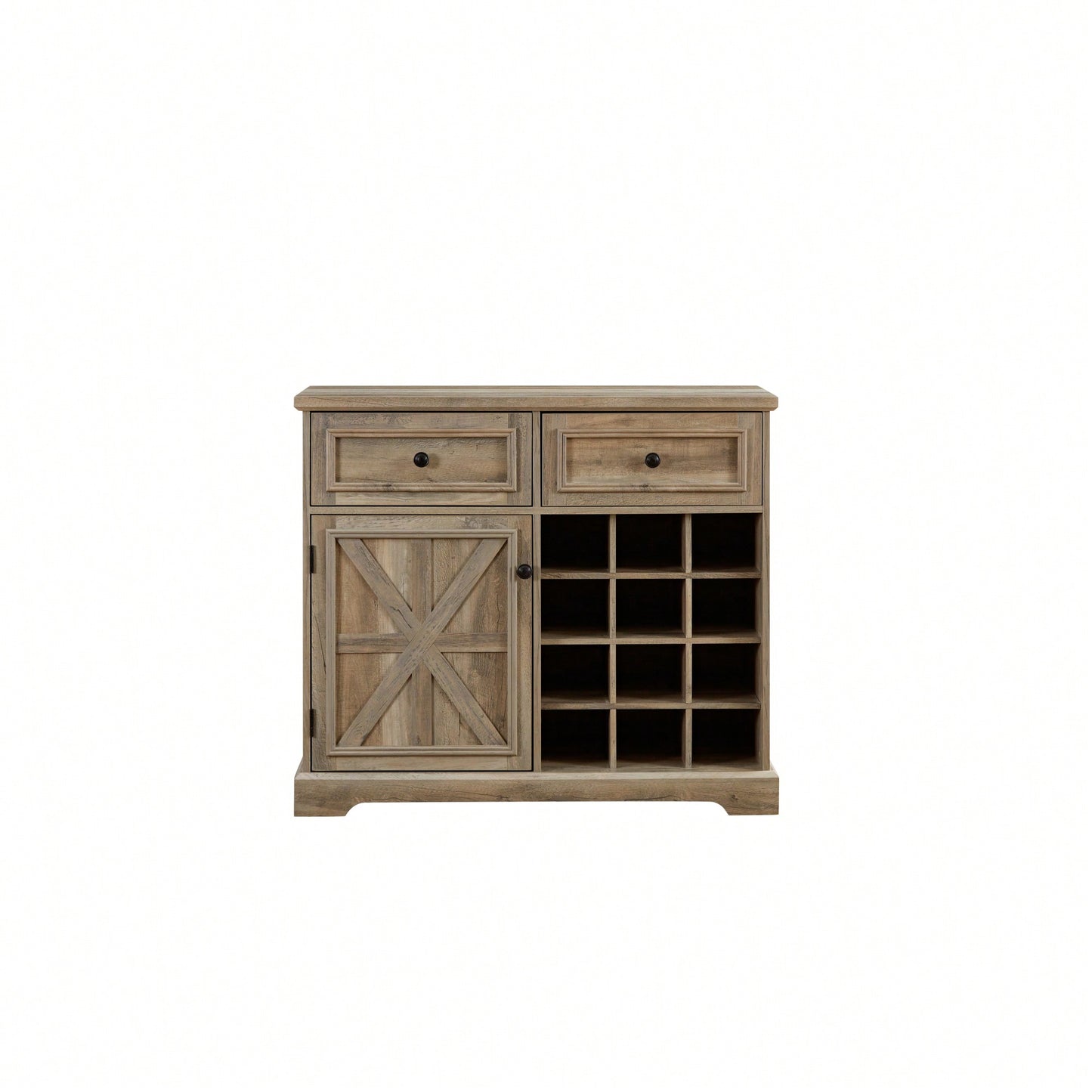 Farmhouse Style Liquor Cabinet With Drawers And Removable Wine Racks For Kitchen And Dining Room, Espresso Finish
