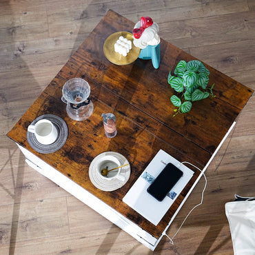 Multi-Functional Lifting Coffee Table Vintage White 80CM Modern Living Room Furniture