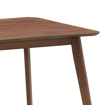 Modern Square Wooden Dining Table For 4 Persons Ideal For Kitchen Living Room And Restaurant Walnut Finish