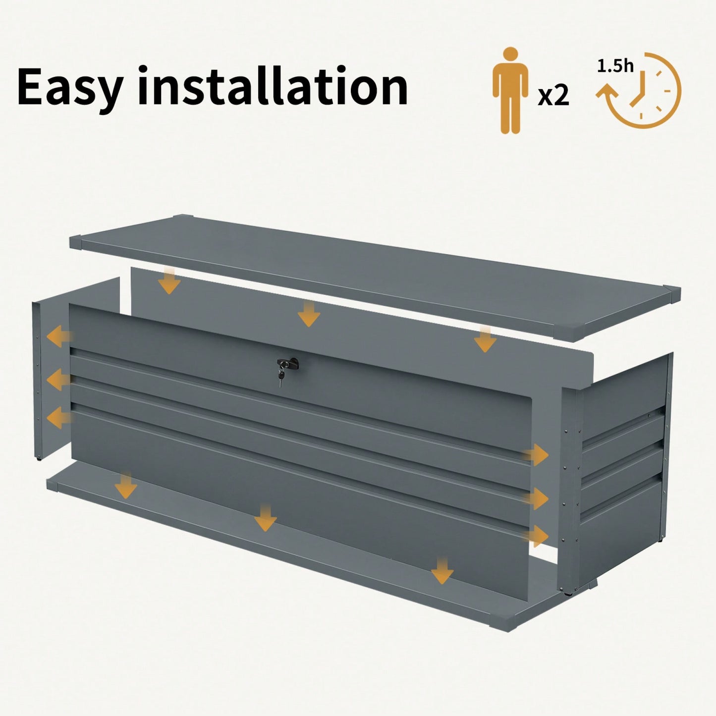 Extra Large Waterproof Outdoor Deck Box For Patio Furniture Cushions And Garden Tools Dark Gray