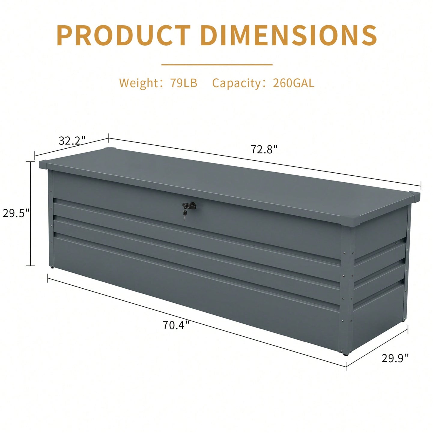 Extra Large Waterproof Outdoor Deck Box For Patio Furniture Cushions And Garden Tools Dark Gray