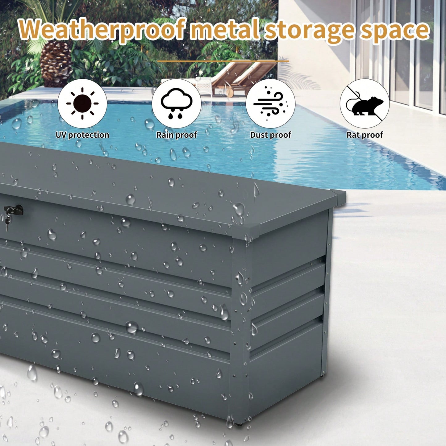 Extra Large Waterproof Outdoor Deck Box For Patio Furniture Cushions And Garden Tools Dark Gray