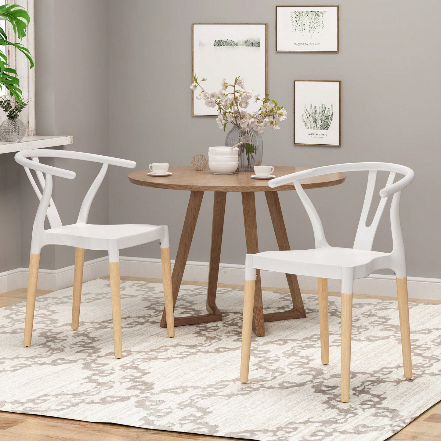 Set Of 2 Modern Plastic Dining Chairs For Home And Kitchen Use