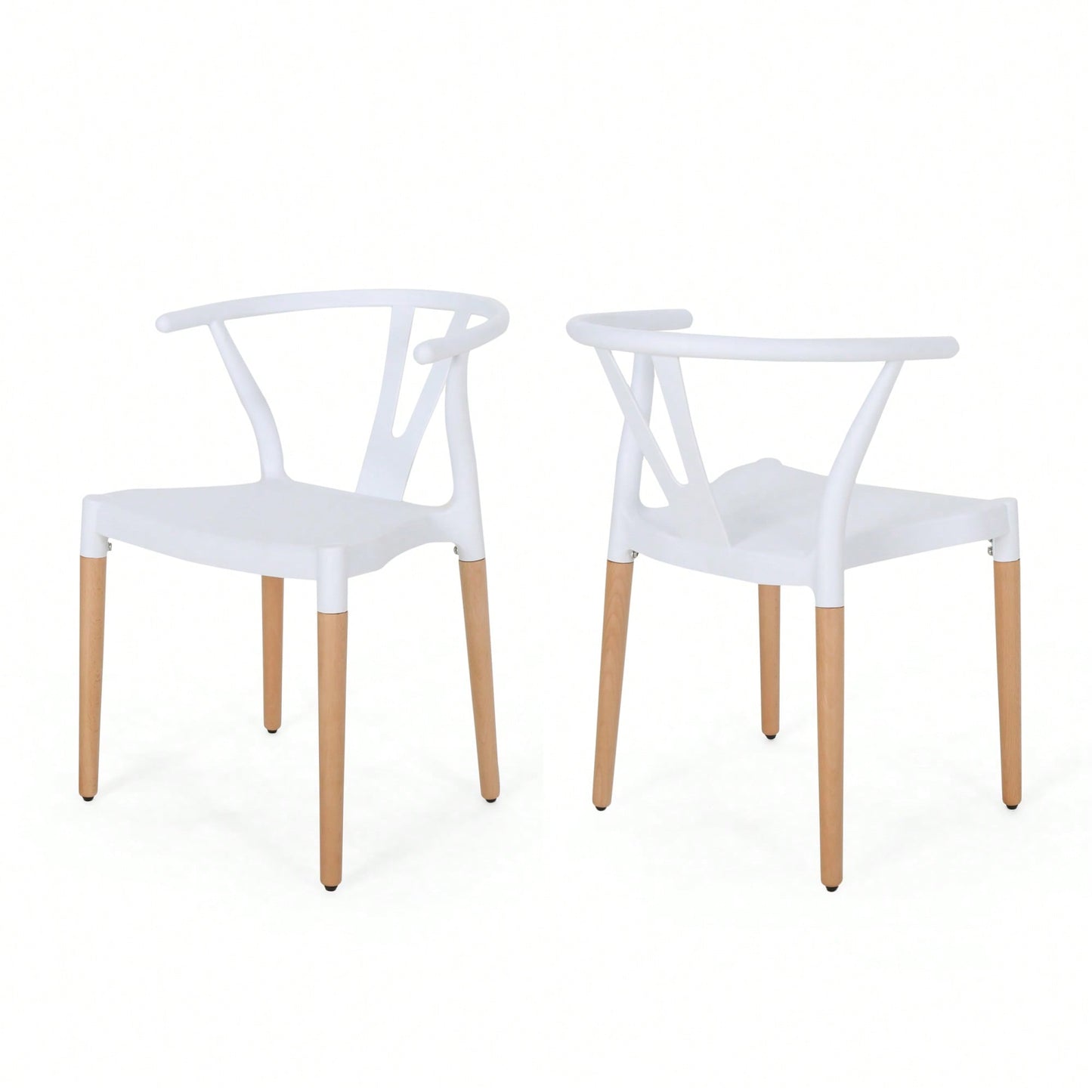 Set Of 2 Modern Plastic Dining Chairs For Home And Kitchen Use