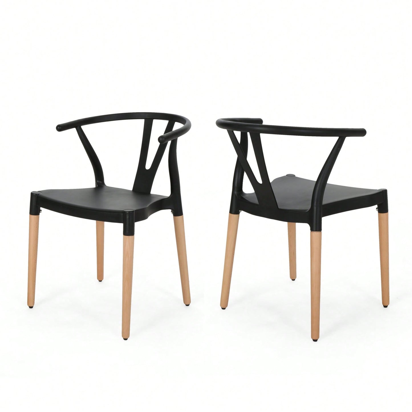 Set Of 2 Modern Plastic Dining Chairs For Home And Kitchen Use