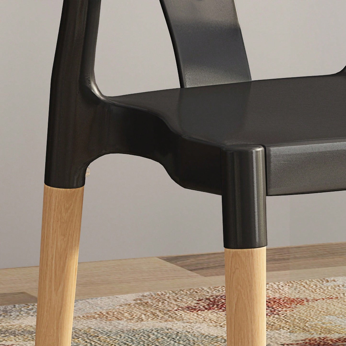 Set Of 2 Modern Plastic Dining Chairs For Home And Kitchen Use