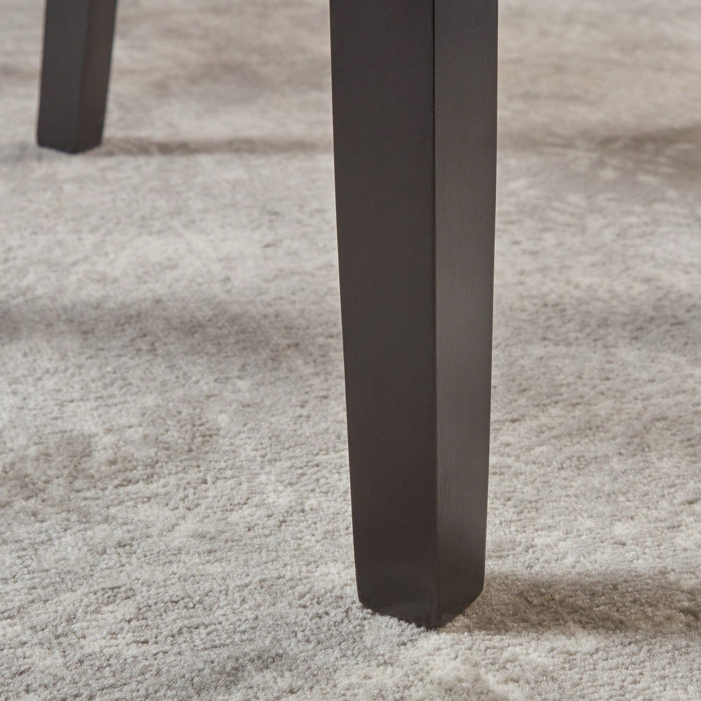Set Of 2 Charcoal Upholstered Counter Height Barstools With Nailhead Trim And Walnut Legs