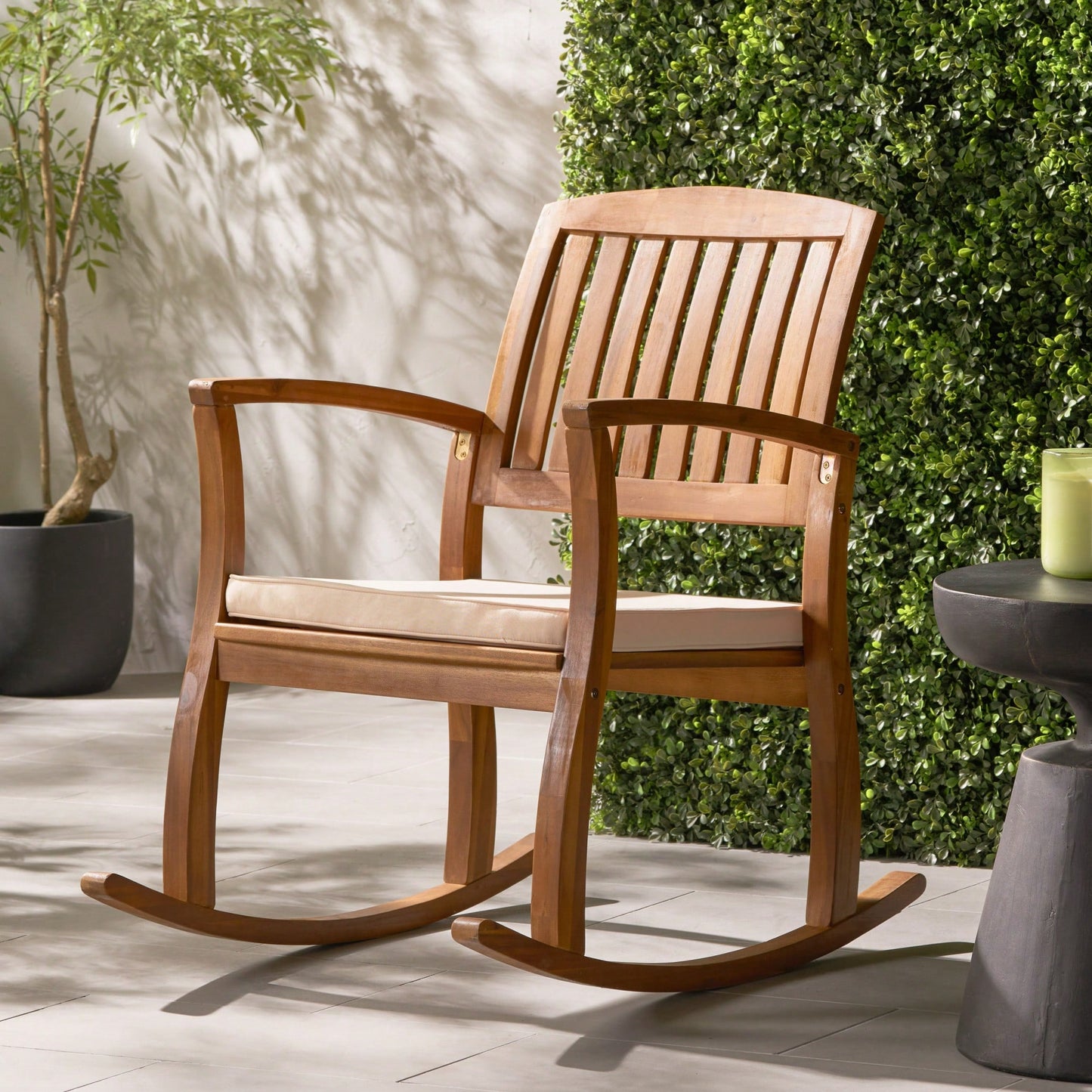 Comfortable Rocking Chair With Soft Cushion For Relaxation And Style