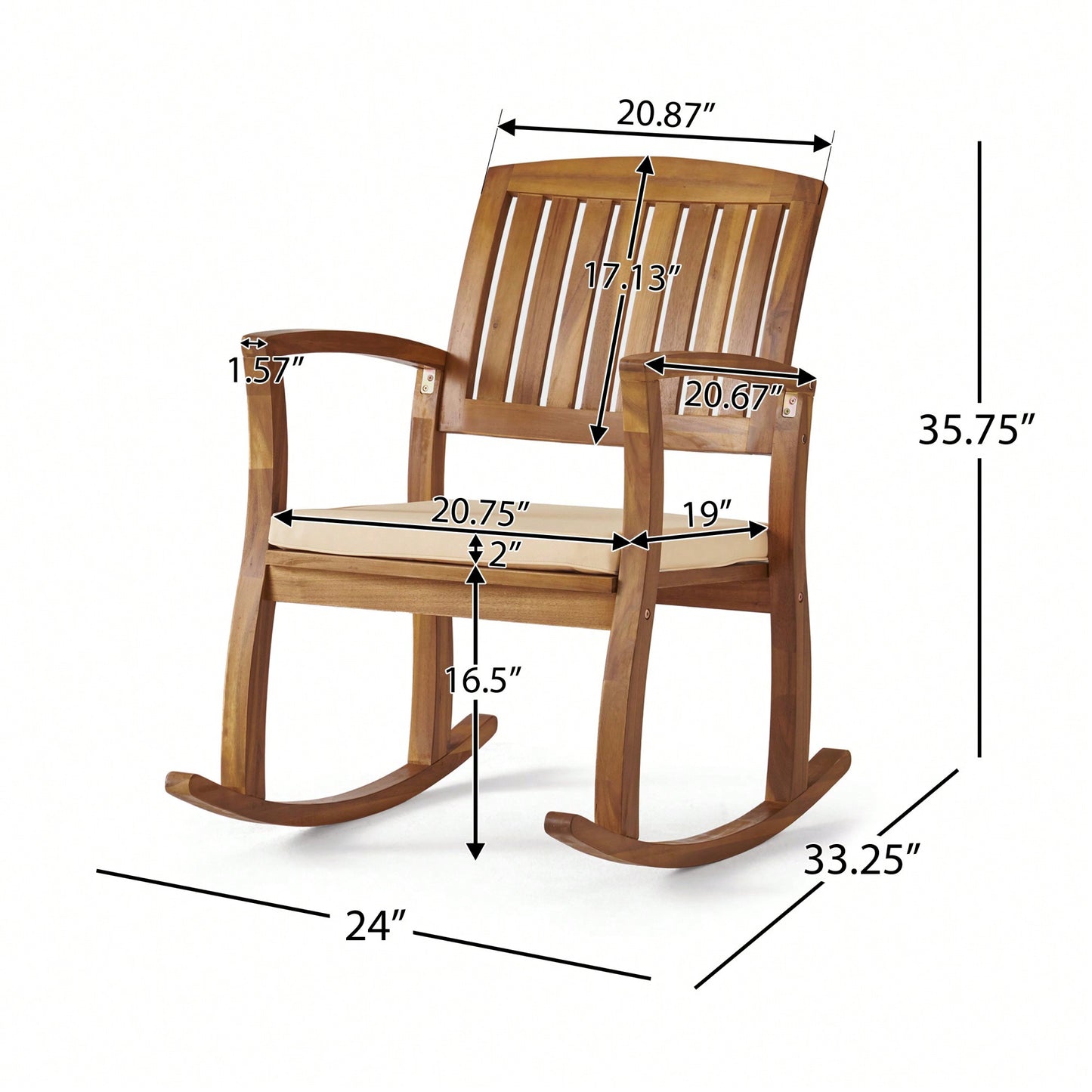 Comfortable Rocking Chair With Soft Cushion For Relaxation And Style