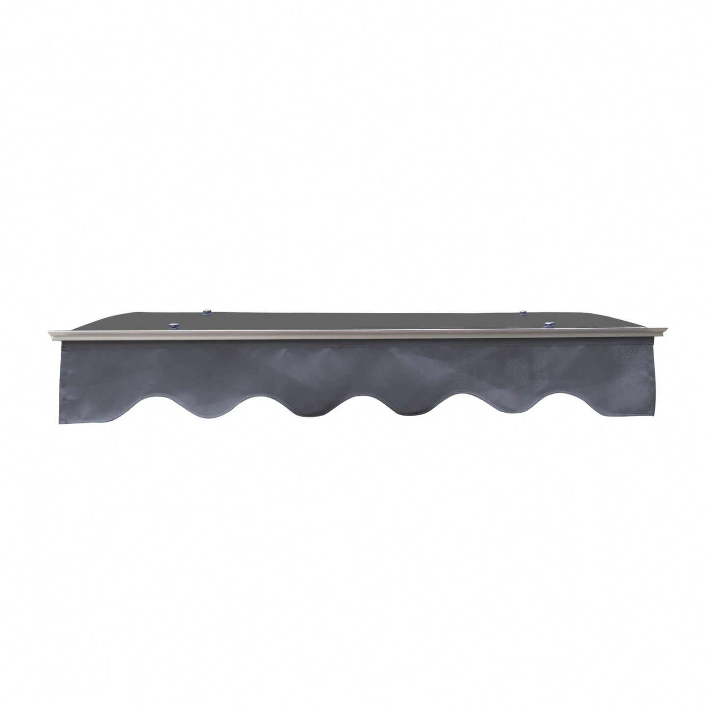 Crystal Clear Polycarbonate Door Window Awning With Aluminum Alloy Valance 47 Inch Wide X 34 Inch Deep For Wooden Wall Home Brown Roof