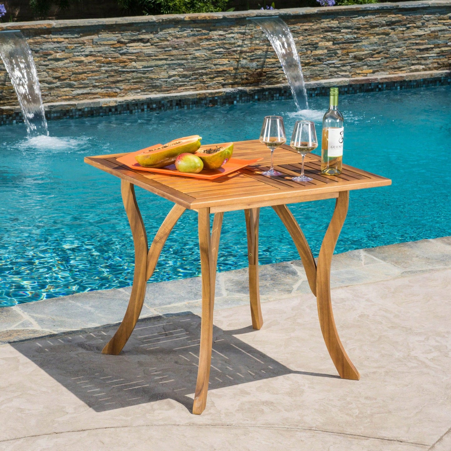 Rustic 31.5 Inch Square Wooden Dining Table For Modern Home Decor