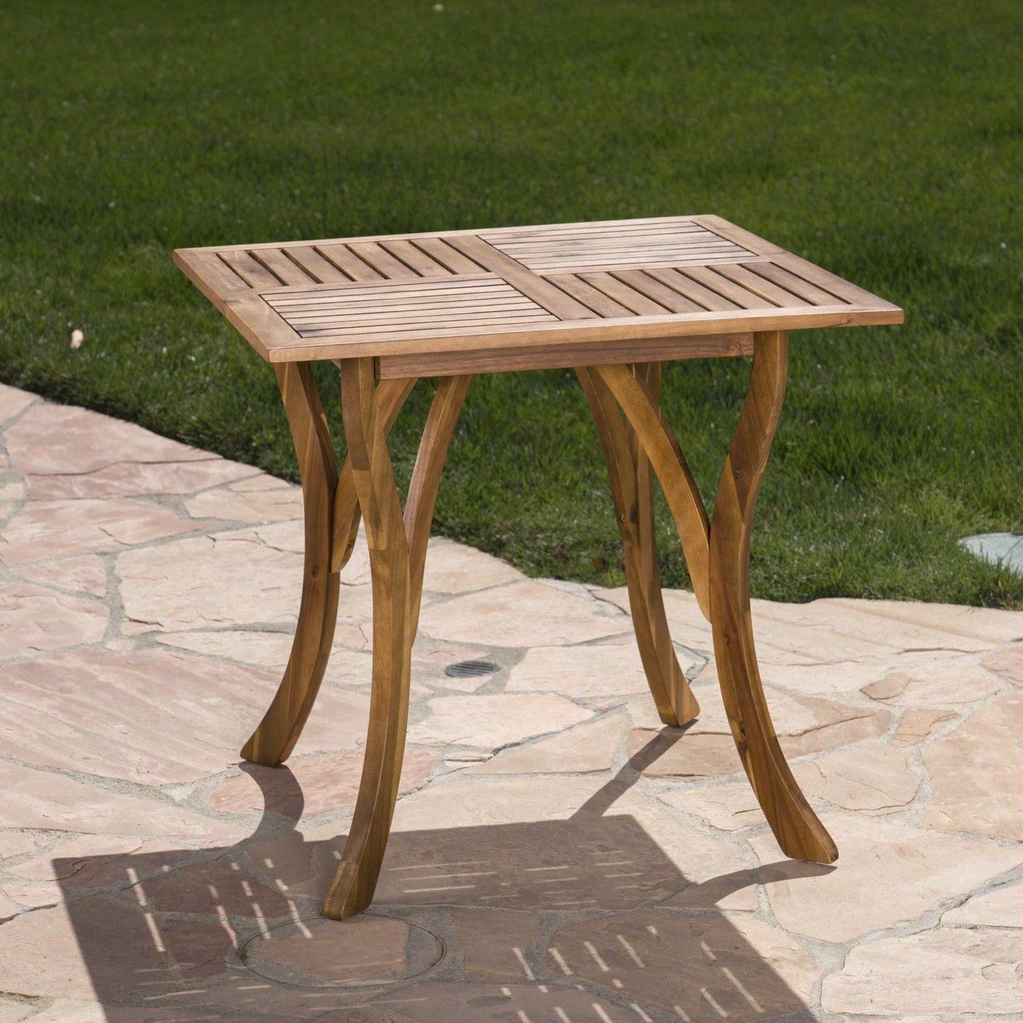 Rustic 31.5 Inch Square Wooden Dining Table For Modern Home Decor