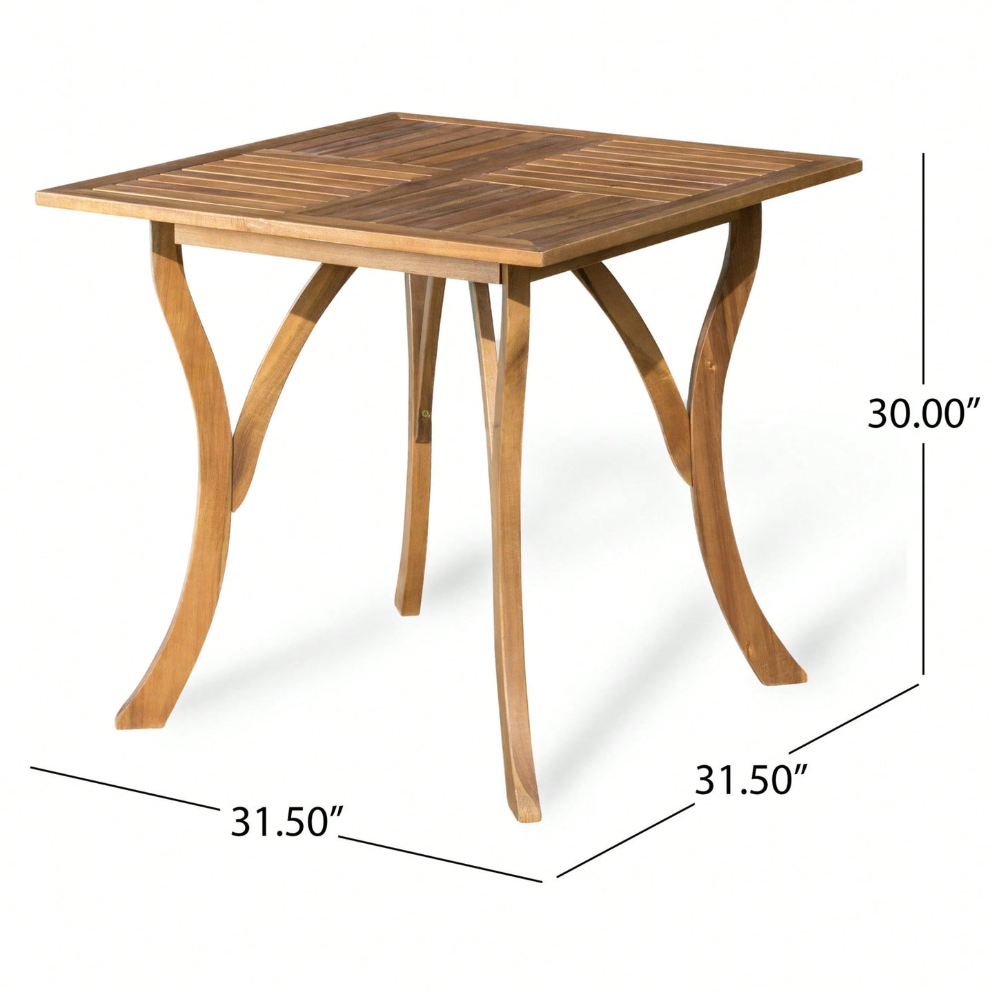 Rustic 31.5 Inch Square Wooden Dining Table For Modern Home Decor