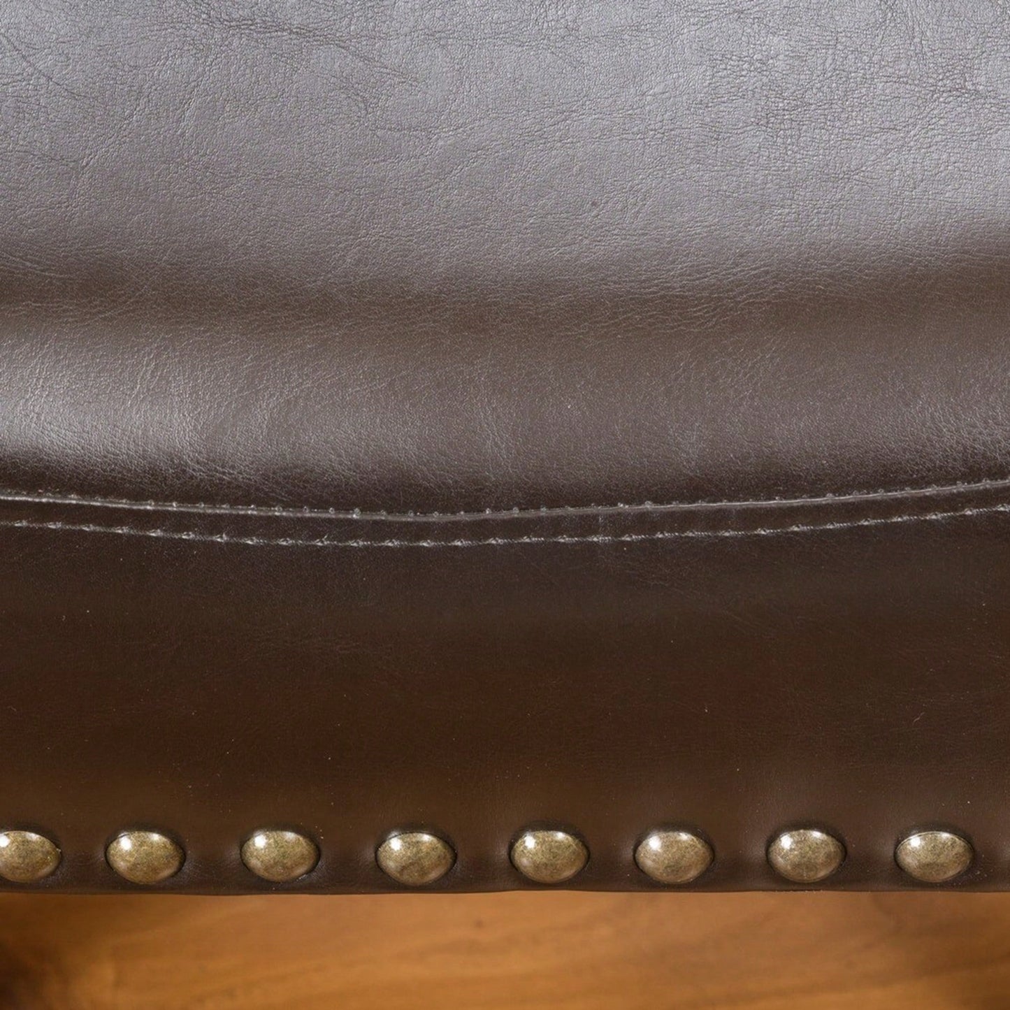 30-Inch Backless Brown Leather Counter Stool Set Of 2 For Kitchen And Dining Use