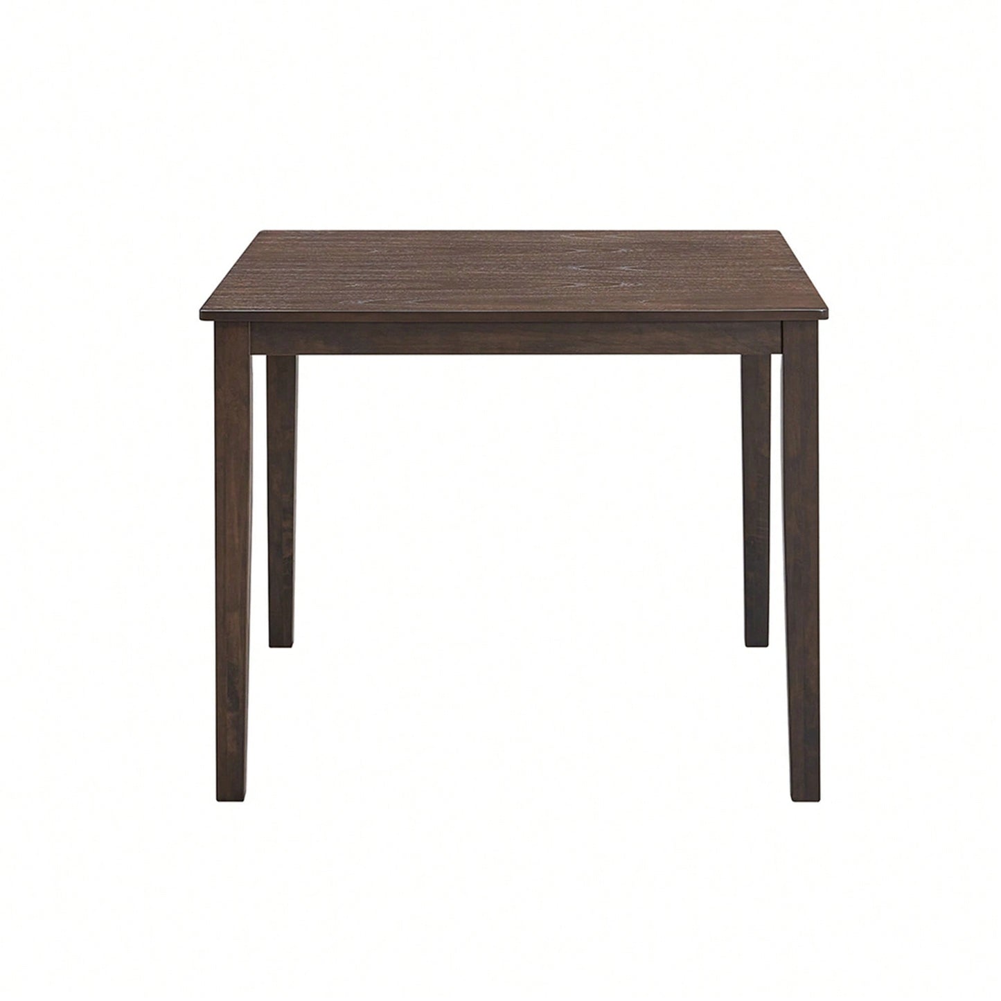Mid Century Modern Square Wooden Dining Table Set With Upholstered Chairs For Space-Saving Kitchen And Dining Room, Oak Finish