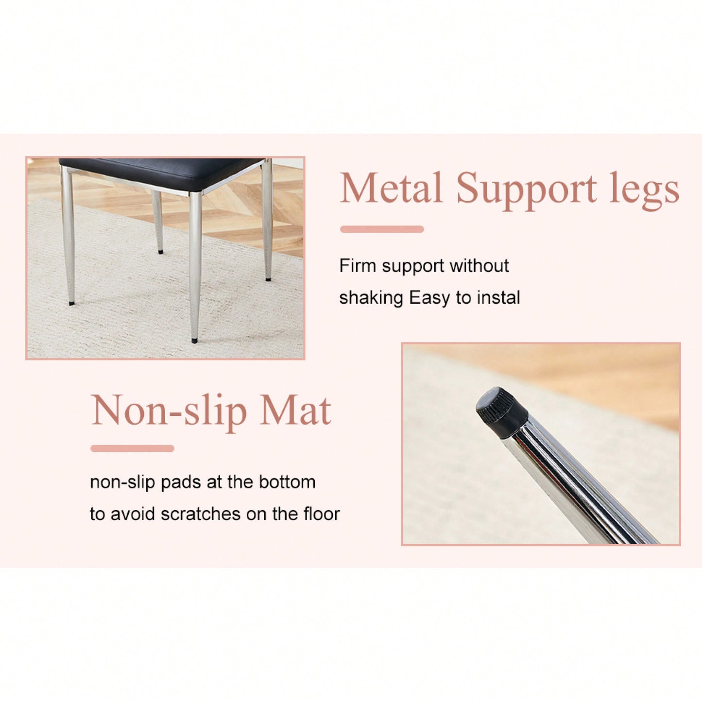 Set Of Four Modern White PU Dining Chairs With Silver Metal Legs For Restaurants And Cafes