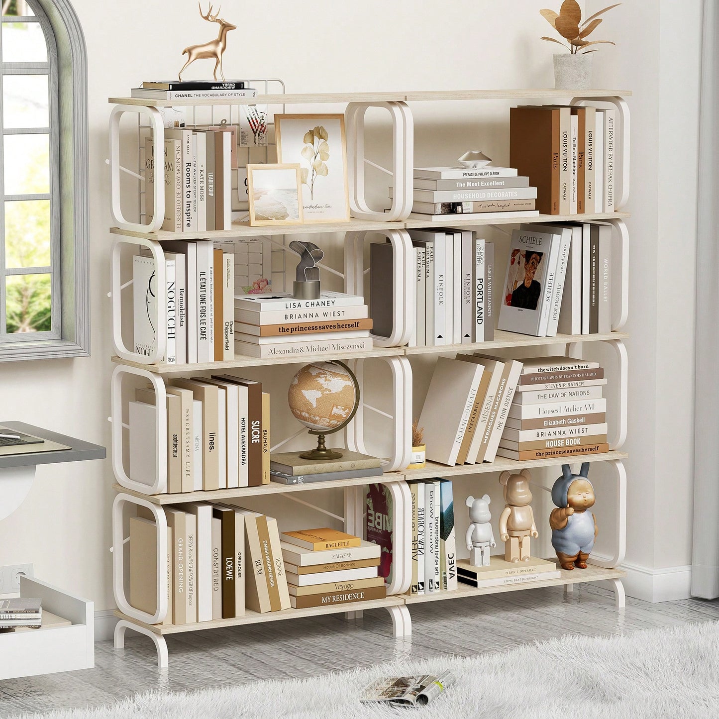 5 Tier Vintage Industrial Style Bookshelf With Metal Frame For Home Office And Living Room Rustic Brown Open Shelves