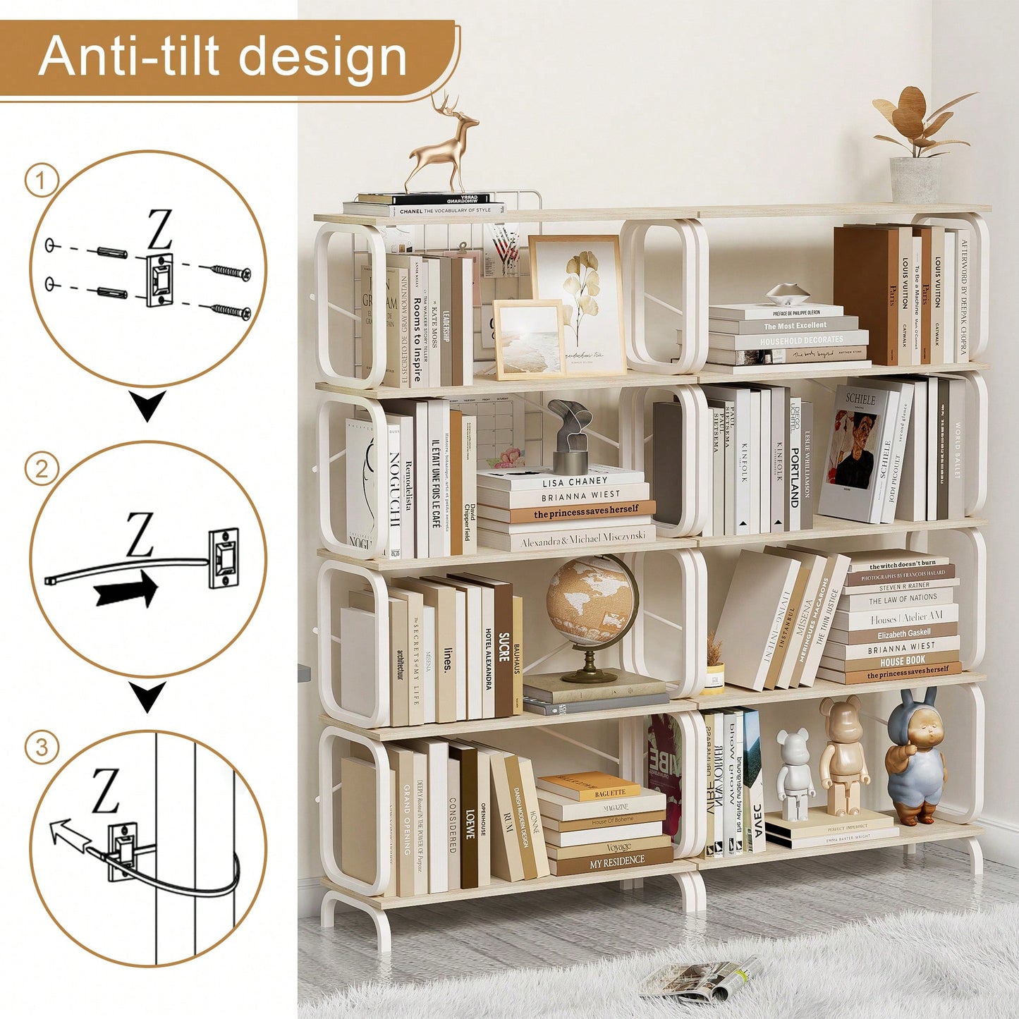 5 Tier Vintage Industrial Style Bookshelf With Metal Frame For Home Office And Living Room Rustic Brown Open Shelves