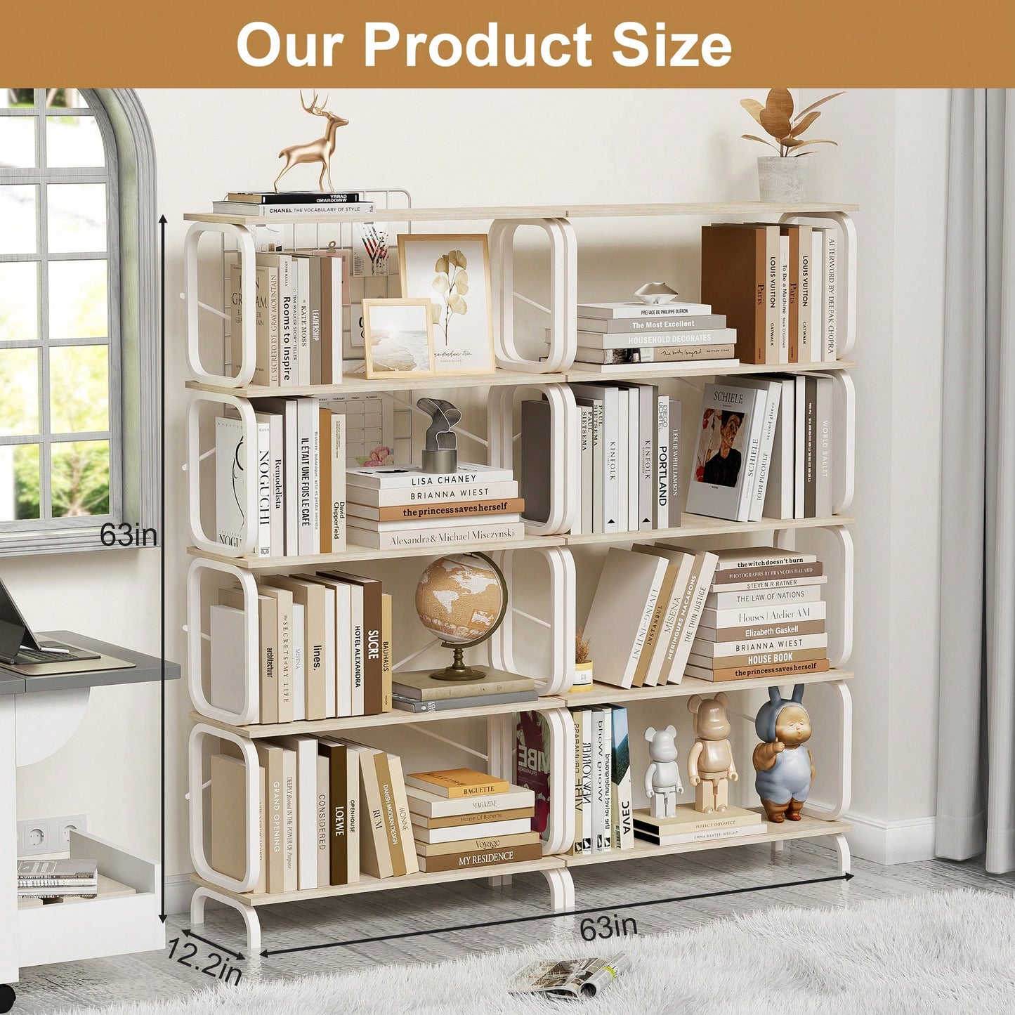 5 Tier Vintage Industrial Style Bookshelf With Metal Frame For Home Office And Living Room Rustic Brown Open Shelves