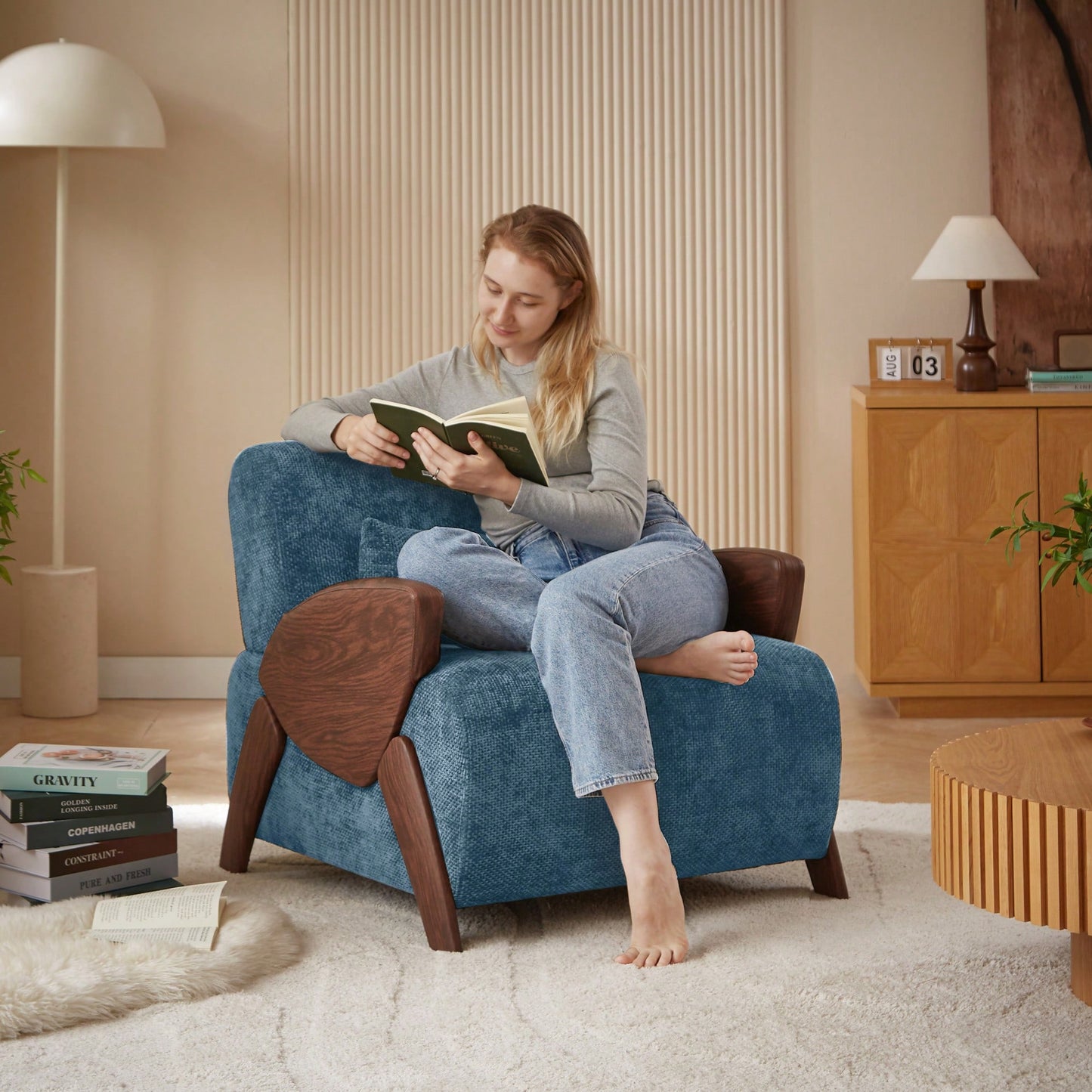 Stylish Modern Accent Armchair With Plush Cushions And Comfortable Armrests For Living Room Bedroom Or Office