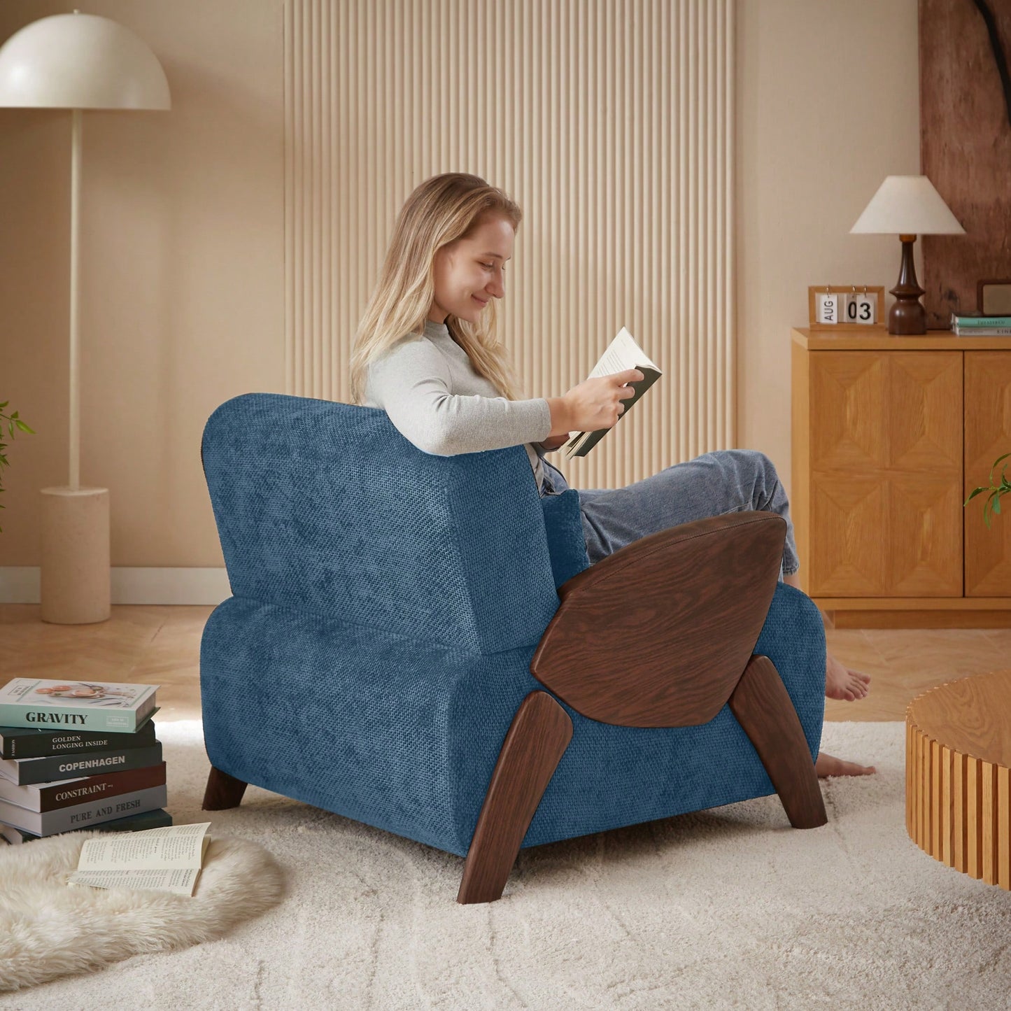 Stylish Modern Accent Armchair With Plush Cushions And Comfortable Armrests For Living Room Bedroom Or Office