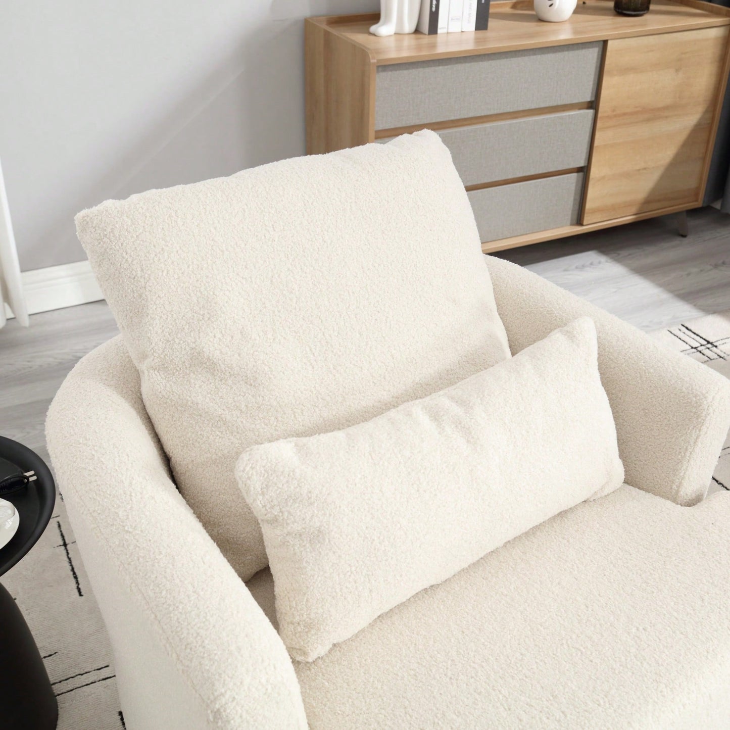 Comfy 360 Degree Swivel Barrel Accent Chair For Living Room, Nursery, Office, And Lounge In Black PU