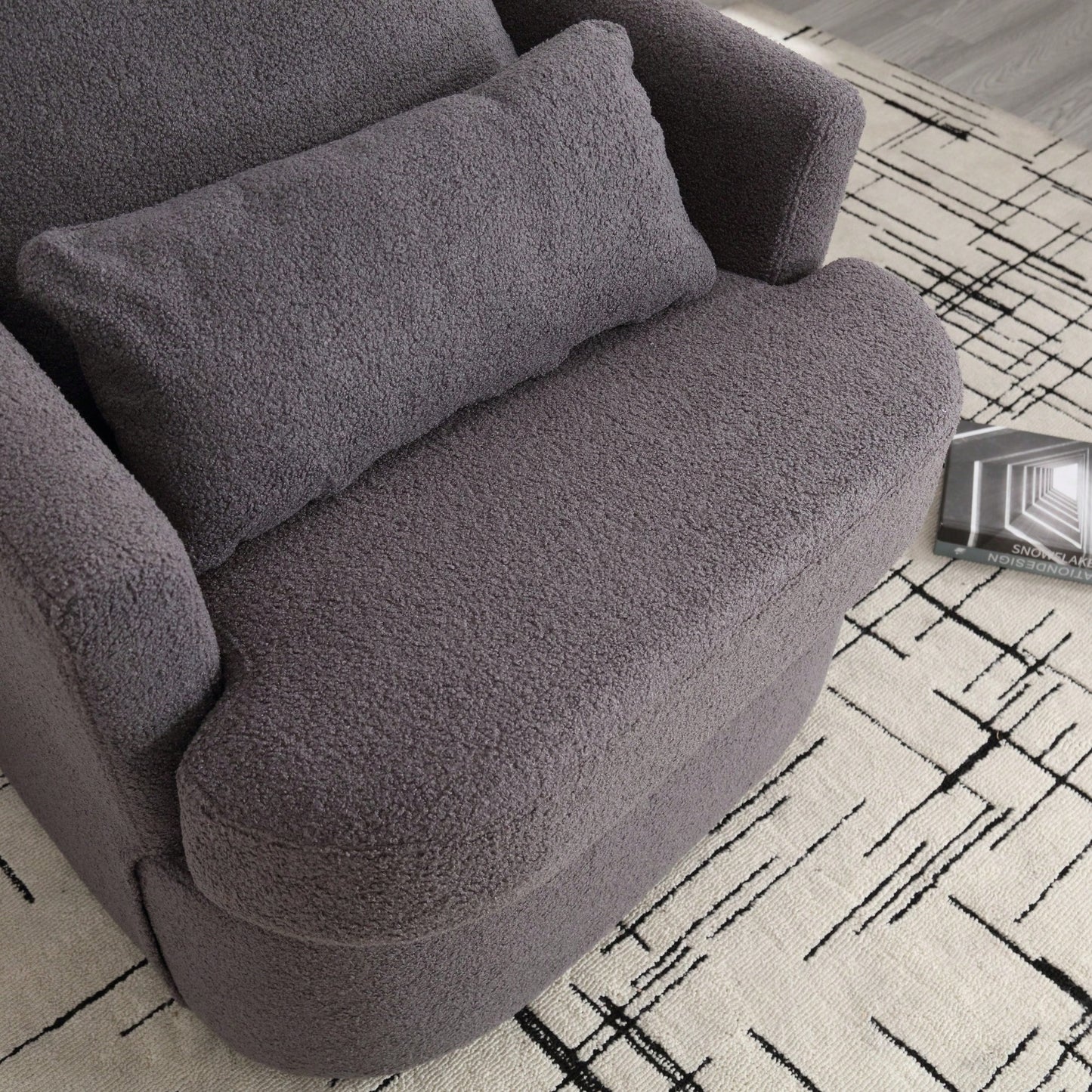 Comfy 360 Degree Swivel Barrel Accent Chair For Living Room, Nursery, Office, And Lounge In Black PU