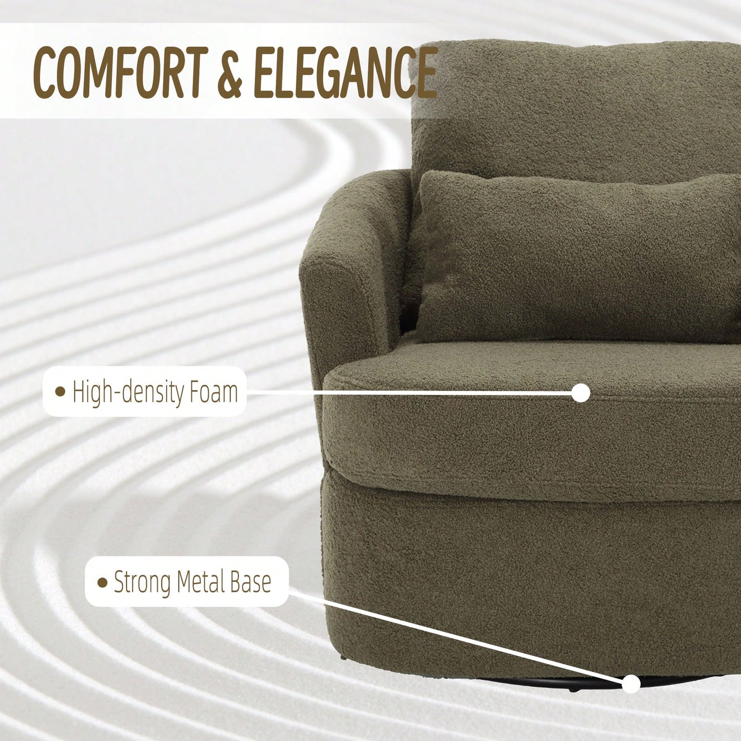 Comfy 360 Degree Swivel Barrel Accent Chair For Living Room, Nursery, Office, And Lounge In Black PU