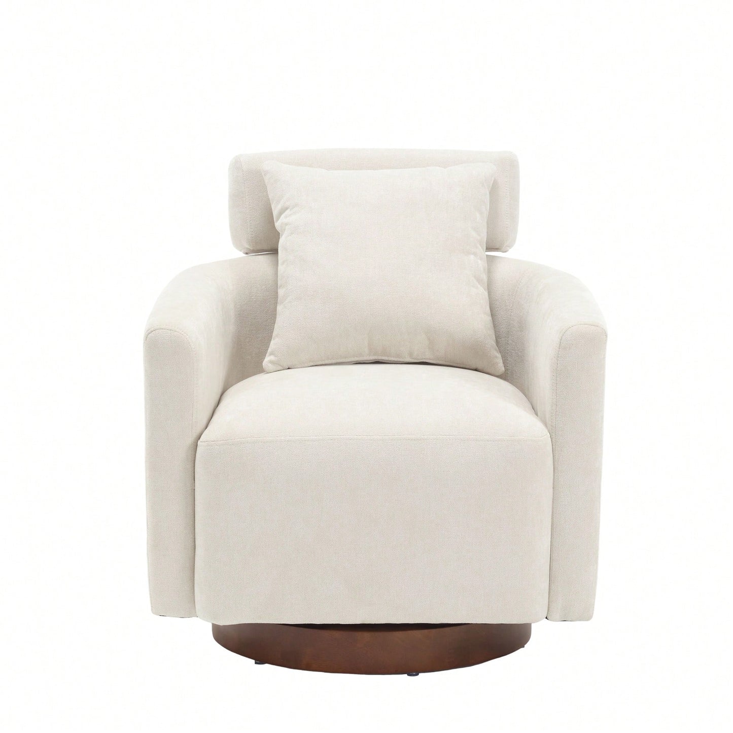 Ergonomic Living Room Chair With 360-Degree Rotation Multi-Gear Adjustable Backrest Soft Chenille Fabric